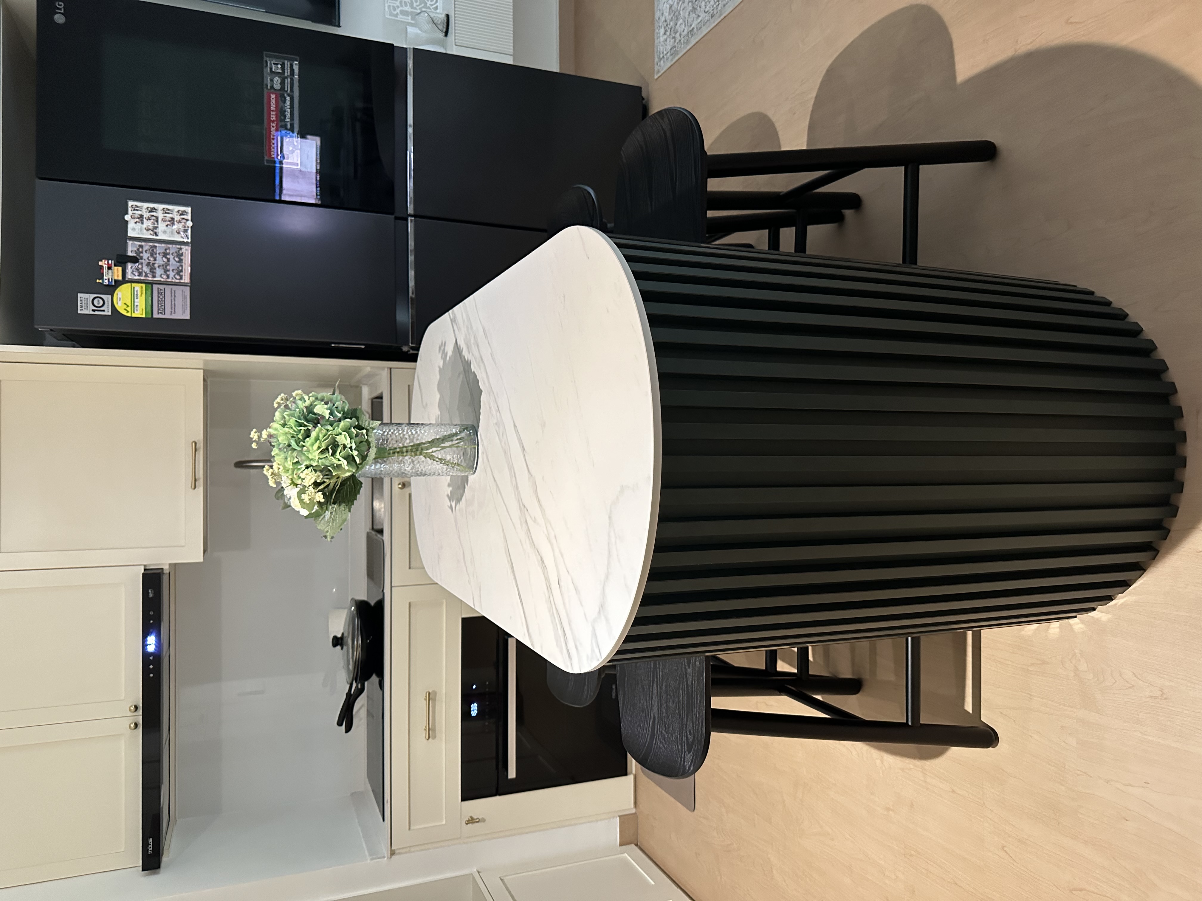 Customer home photo 8: Finally found the perfect height for our petite kitchen island. Great quality in solid wood. Happy with our purchase!