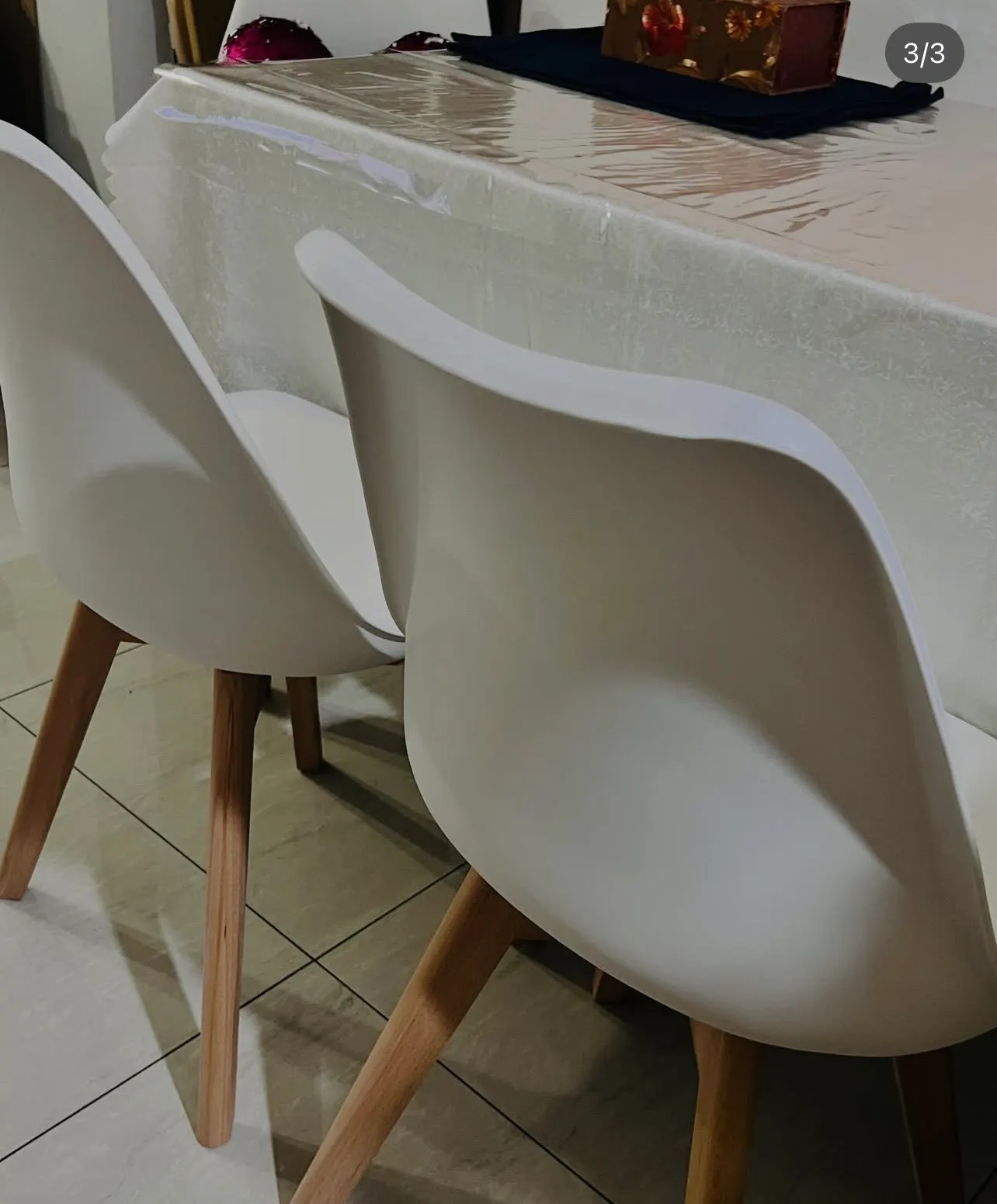 Customer home photo 2: One of my best furniture collection from hipvan . Same like it was shown in the picture . This white color has changed the look of my dining table and tuning well with the wall color as well . I am happy and it’s worth buying stuff from hipvan . Great quality and look . 
Thank you Hipvan ✌️