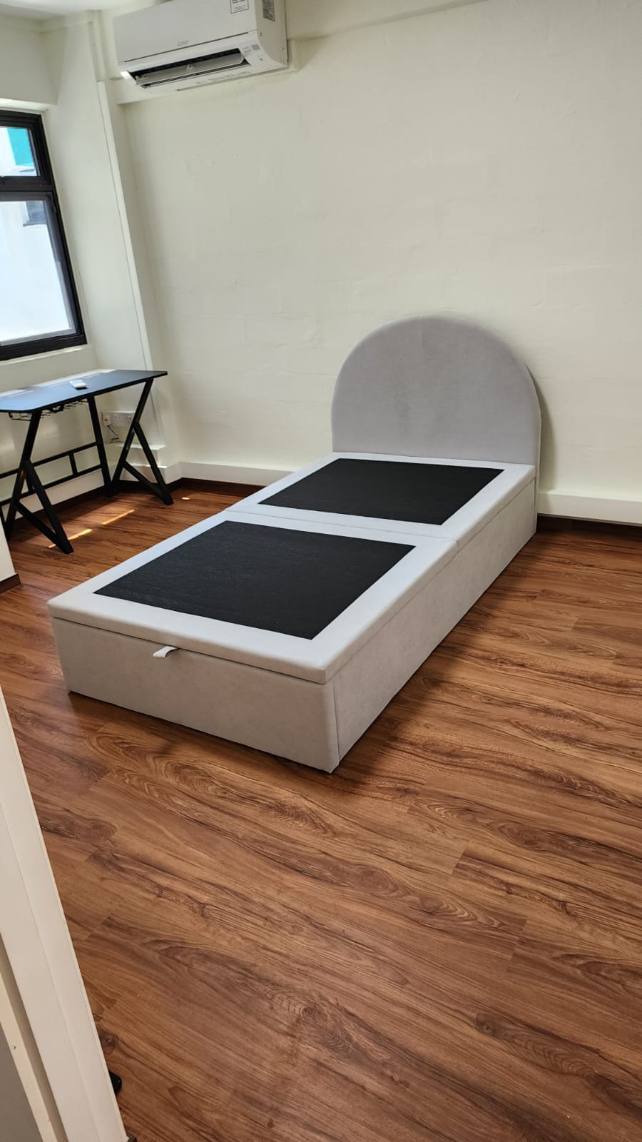 Customer home photo 1: A sleek, sturdy upgrade that feels right at home in an adult’s room. The built-in storage is a game changer — practical, accessible, and surprisingly roomy.