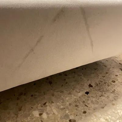 Customer home photo 3: The bed frame is very sturdy and looks nice! The service was very fast, including the disposal service where the worker had to help me dismantle and dispose my double deck bed frame. Only downside is that some parts of the bed frame were a bit dirty. Overall great buy!