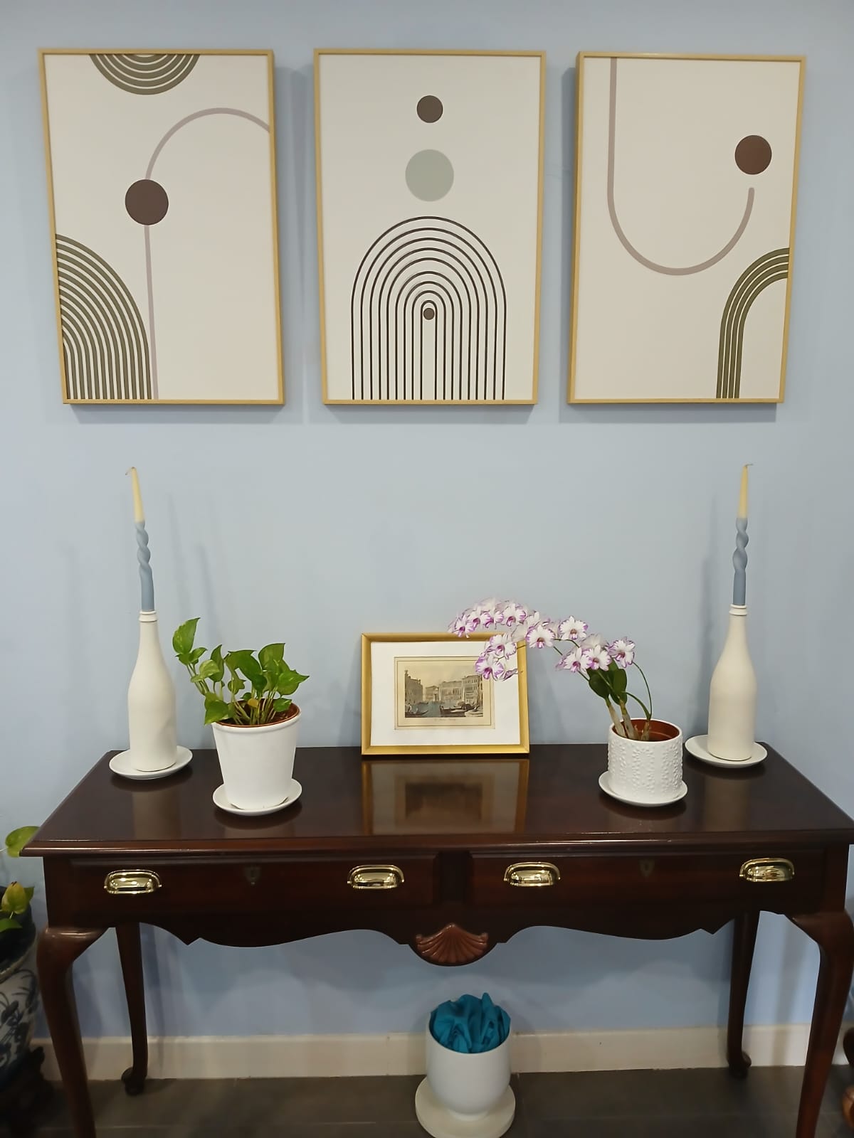 Customer home photo 2: I was delighted to receive my triptych of Art Deco prints., they were every bit as good as I had hoped. They look great on my living room wall.