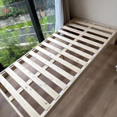Customer home photo 2: Simple minimalist bed which is what we were after
