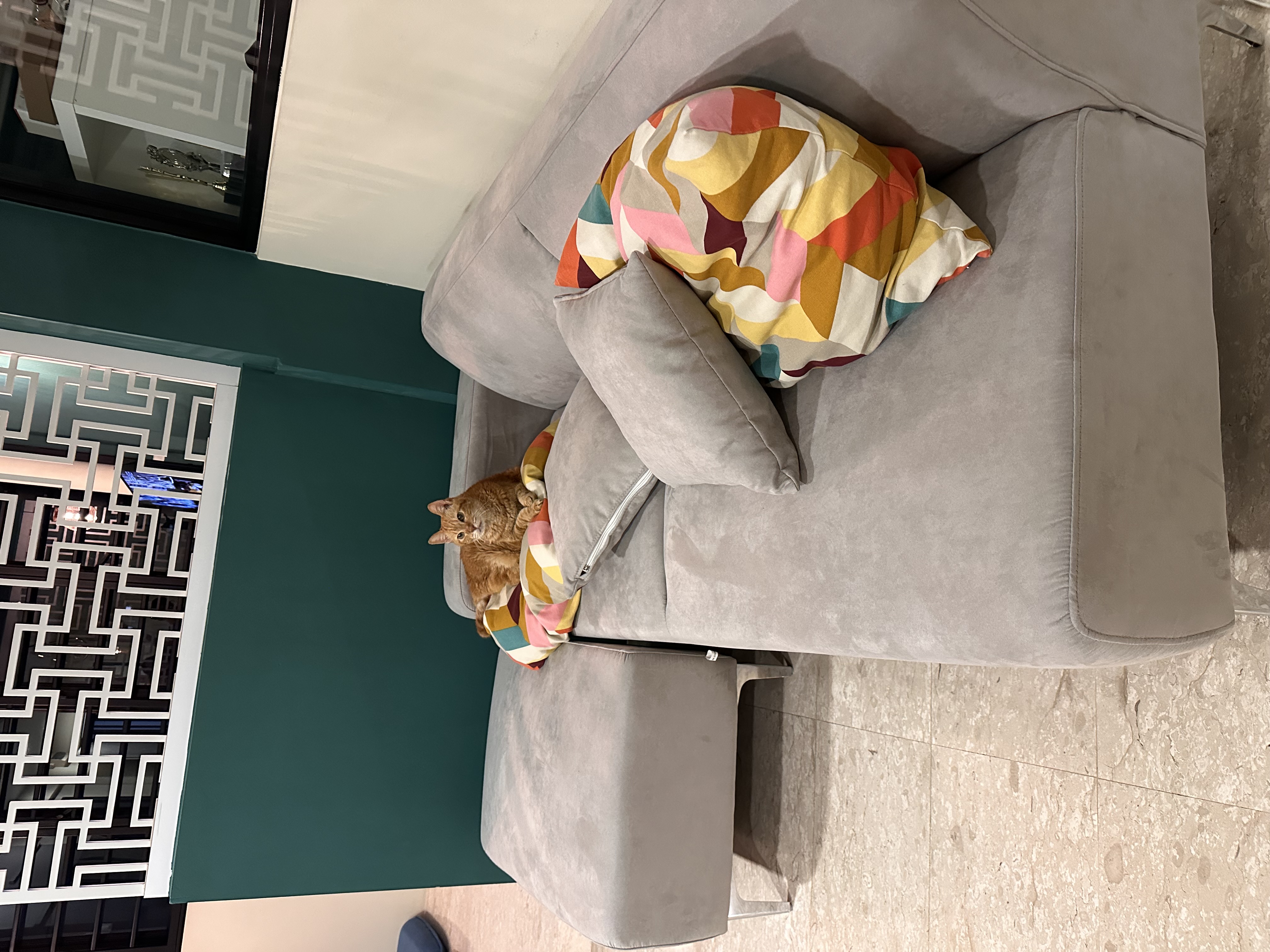 Macaron 3 Seater Left Chaise Sofa with Ottoman - Light Grey (Pet Friendly) - Macaron 3 Seater Sofa with Ottoman - Light Grey