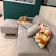 Macaron 3 Seater Left Chaise Sofa with Ottoman - Light Grey (Pet Friendly) - Macaron 3 Seater Sofa with Ottoman - Light Grey