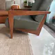 Masco Lounge Chair - Walnut, Moss Green (Genuine Leather)