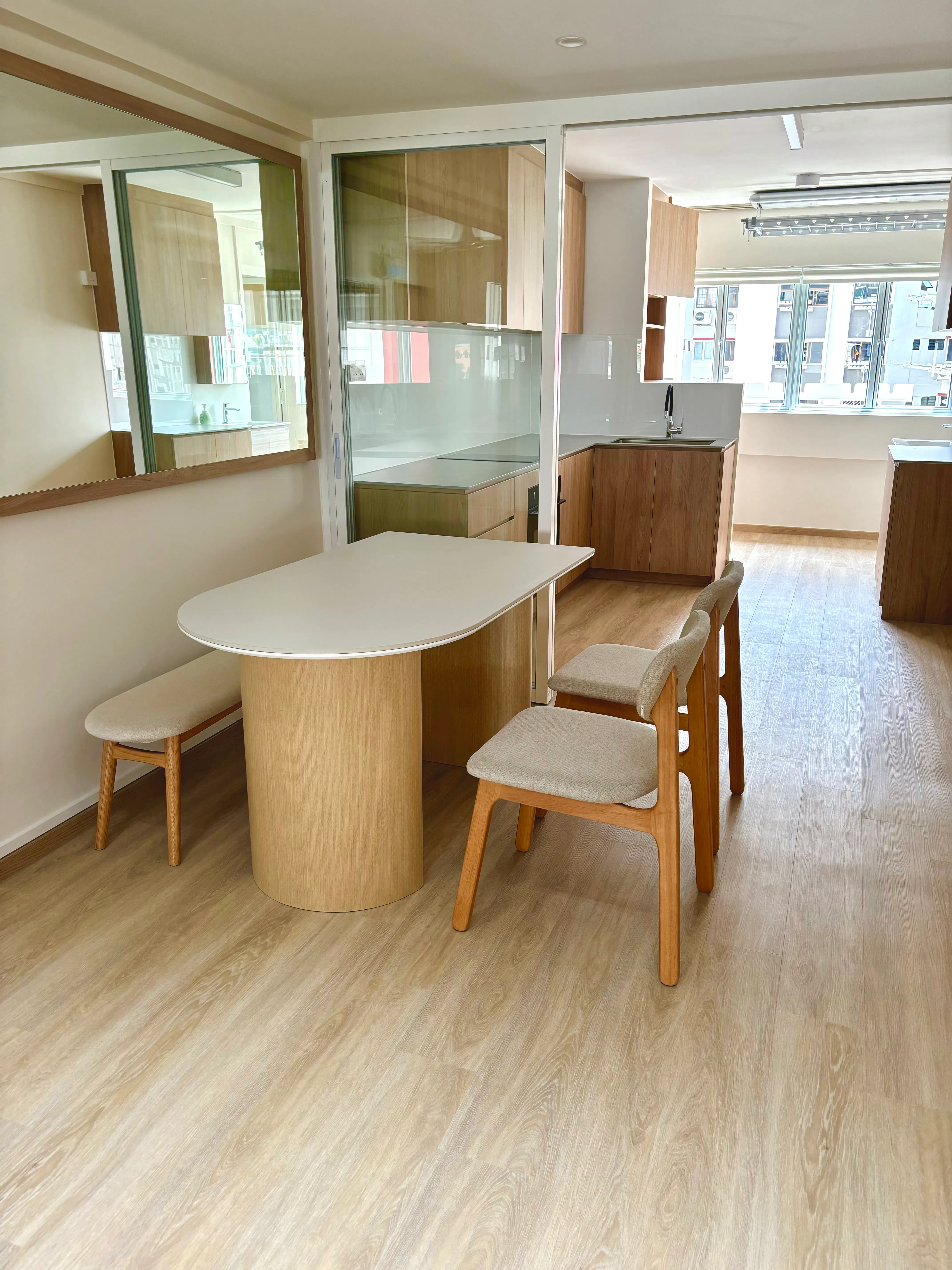 Customer home photo 3: The chairs are good quality, quite heavy, comfortable and also stylish. Just right for the design of my home.