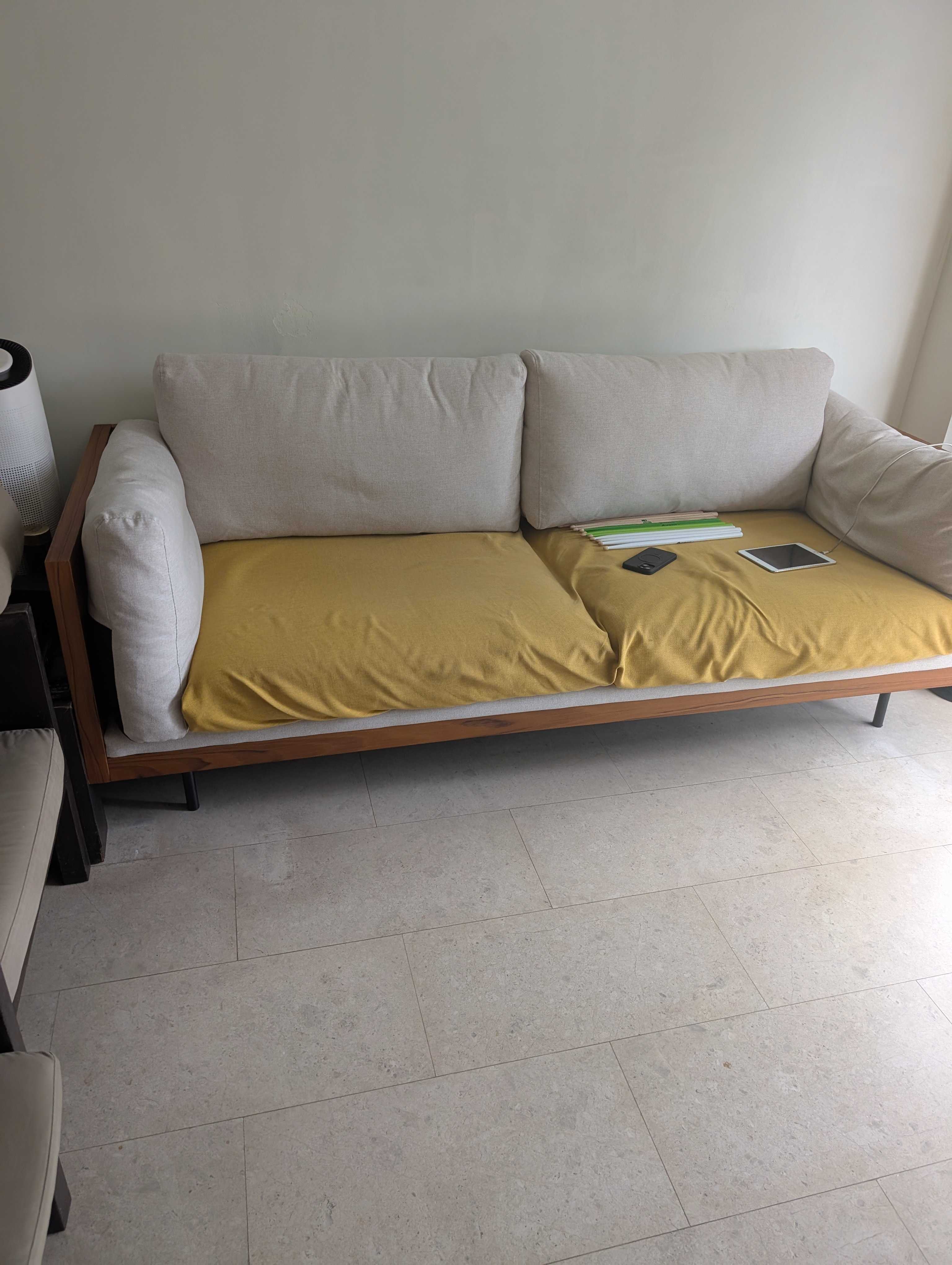 Bentley 3 Seater Sofa - Ivory (Fabric)
