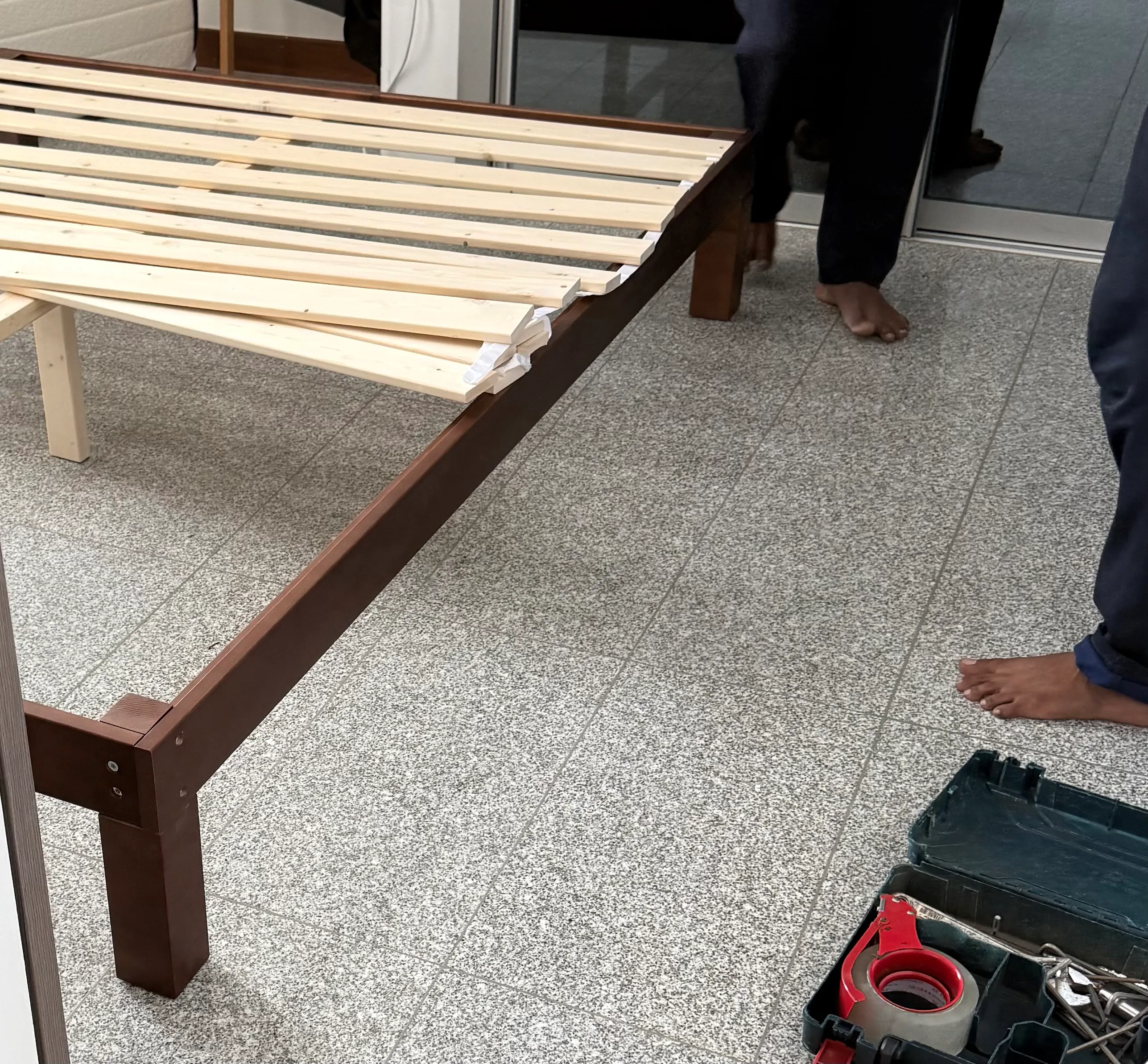 Customer home photo 2: Really love how the quality of the bed frame is. The installers were very prompt and also quick with set up. The delivery took longer than expected. But overall still happy with the product.