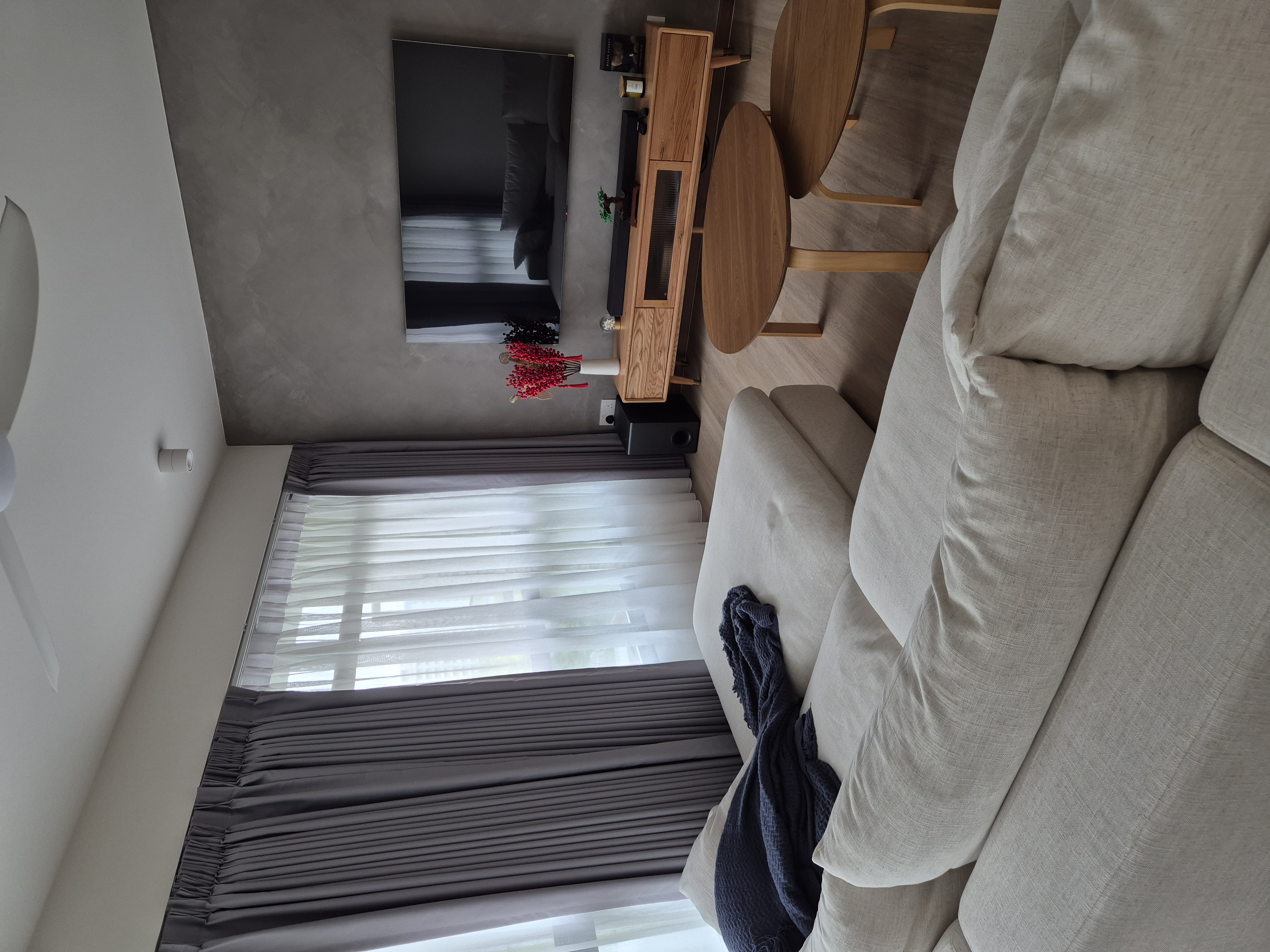 Customer home photo 5: Our living room is now completed with this coffee table! The smaller one is a perfect size to eat on while sitting on the floor