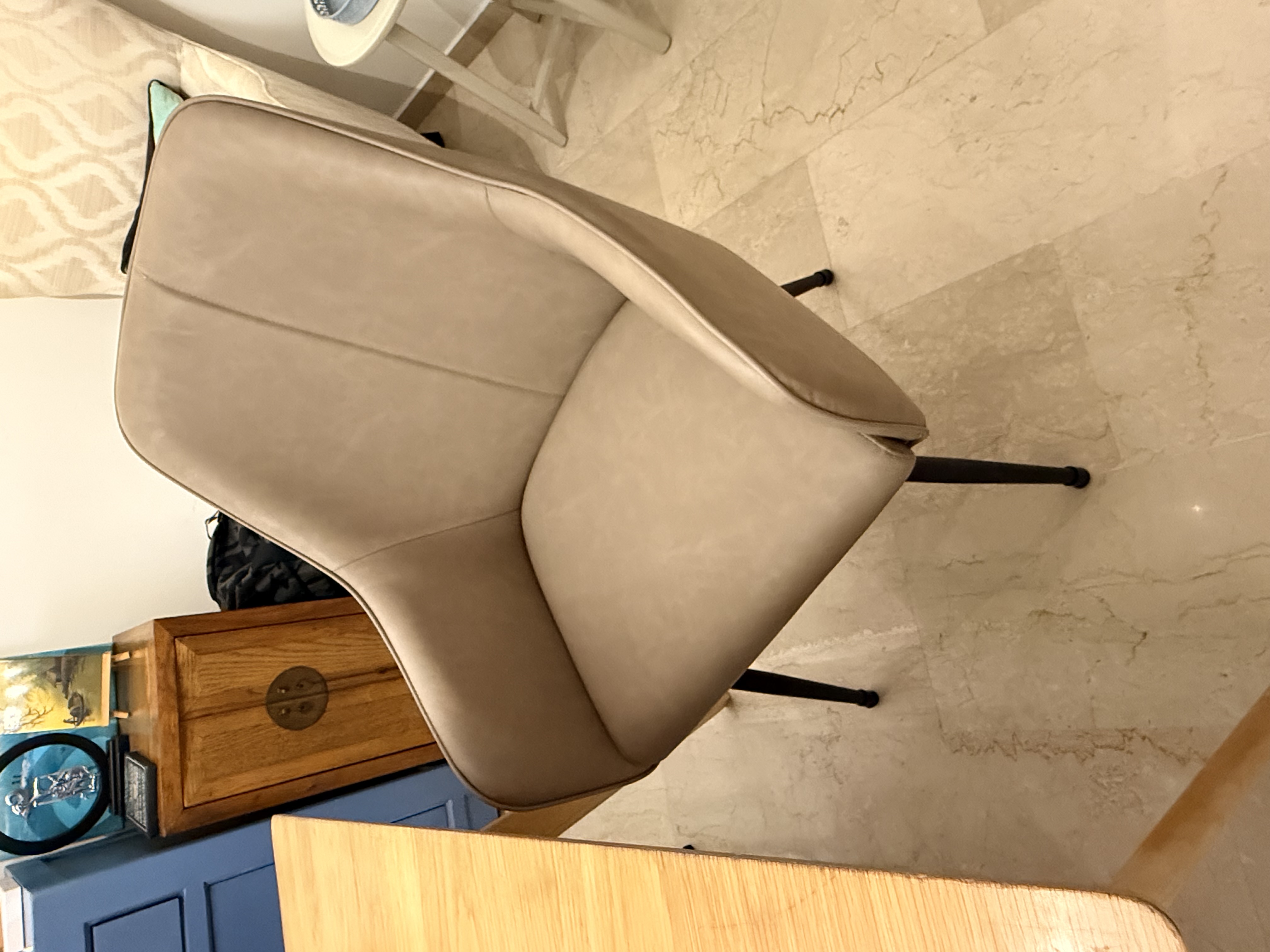 Customer home photo 1: Theses chairs are such great value. Super comfy and just the right height for back support. Legs can be adjusted, and just added some stoppers from the hardware store to protect the floor with felt. Such a great price for these chairs - totally recommended!