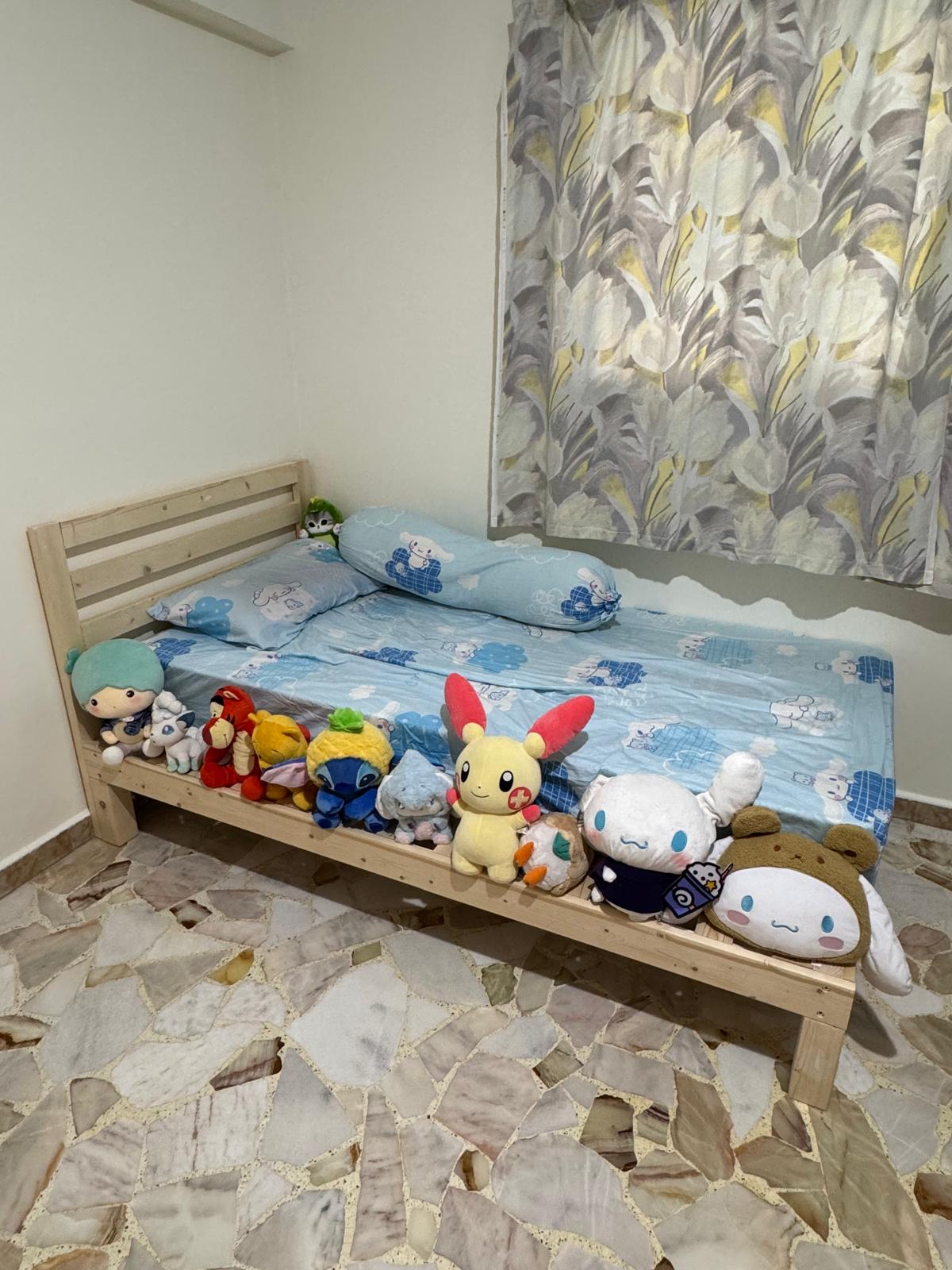 Katana Super Single Wooden Headboard Bed