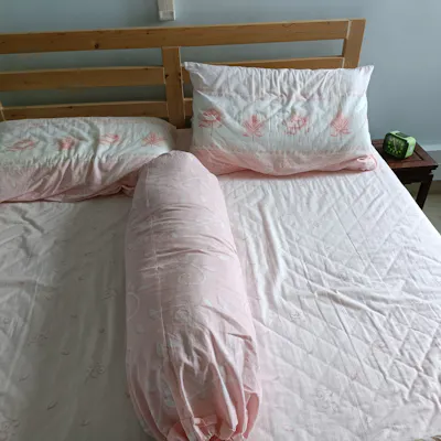 Customer home photo 2: It fits my needs and we like the simple style of this bed.