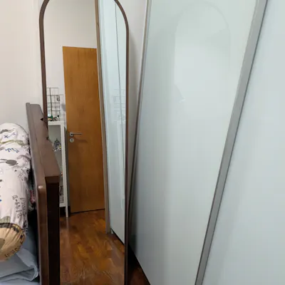 Customer home photo 1: simple elegant standing mirror to match the bedframe colour and easily relocate to any part of the house as needed. nice purchase. hipvan delivers.