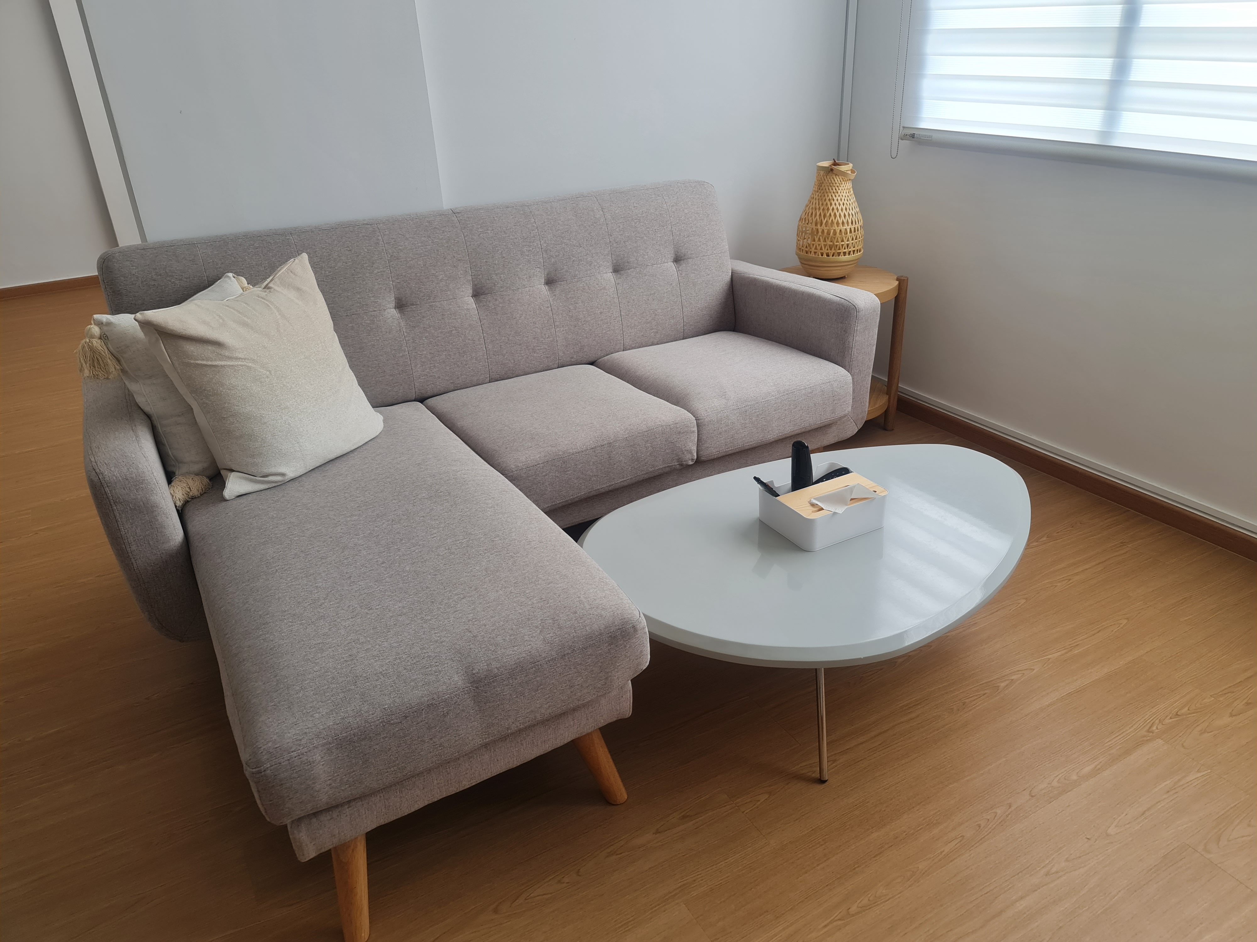 Customer home photo 19: Sleek design and versatile on the L shape seater. It can be placed on the right or left. Easy to maintain and clean