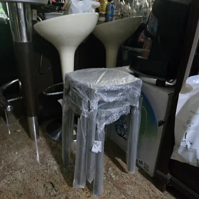 Customer home photo 2: These stools do not take up space. Easily deployed and used when family or friends drop by for a meal and exceeding 6 of us as my dinning has only 6 dinning chairs.