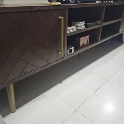 Customer home photo 7: Very sturdy & solid built.. Love the wood grains.. Highly recommended piece of furniture.