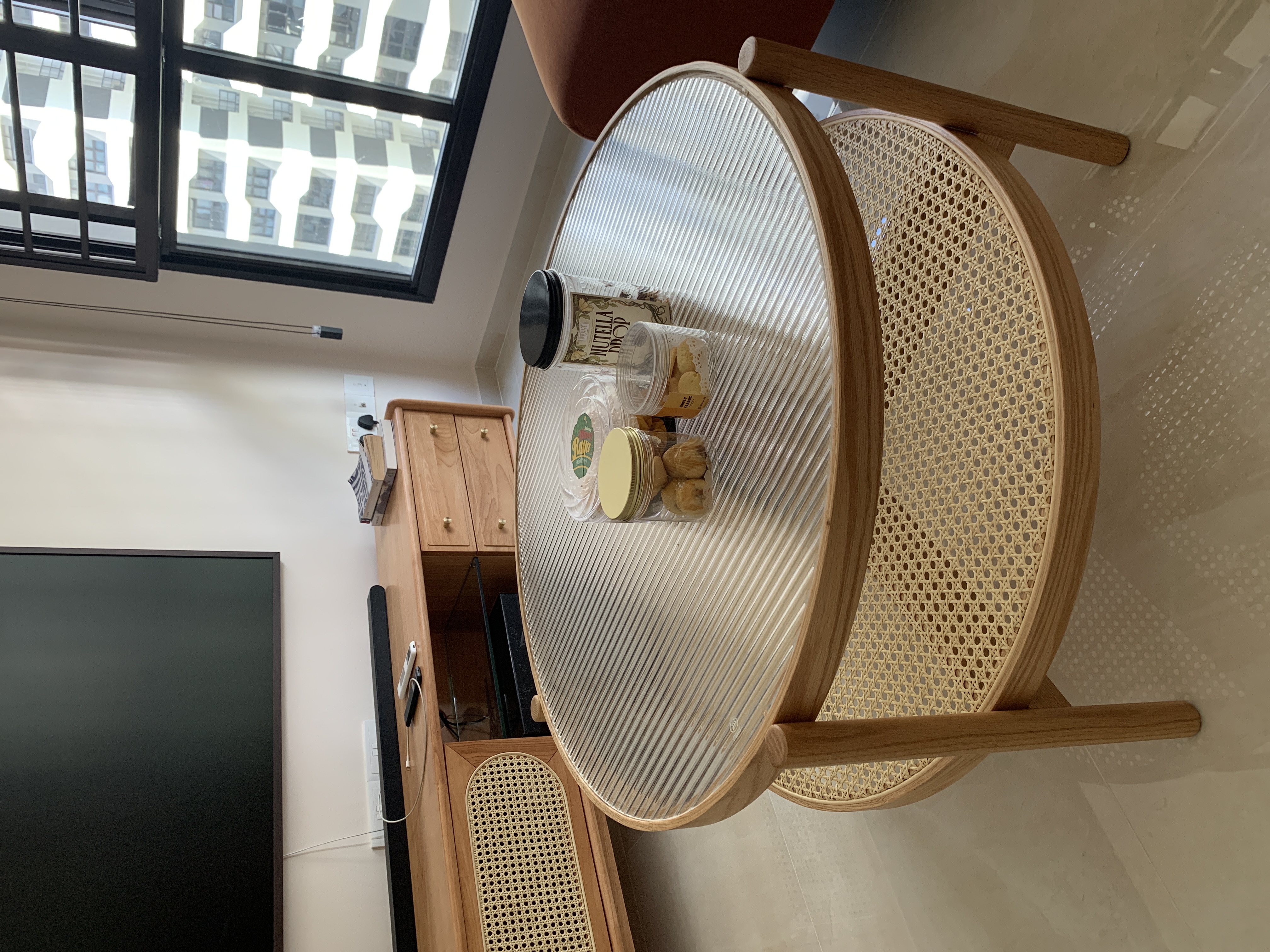 Customer home photo 1: Item exactly as show. Suitable height for a coffee table. A great purchase.