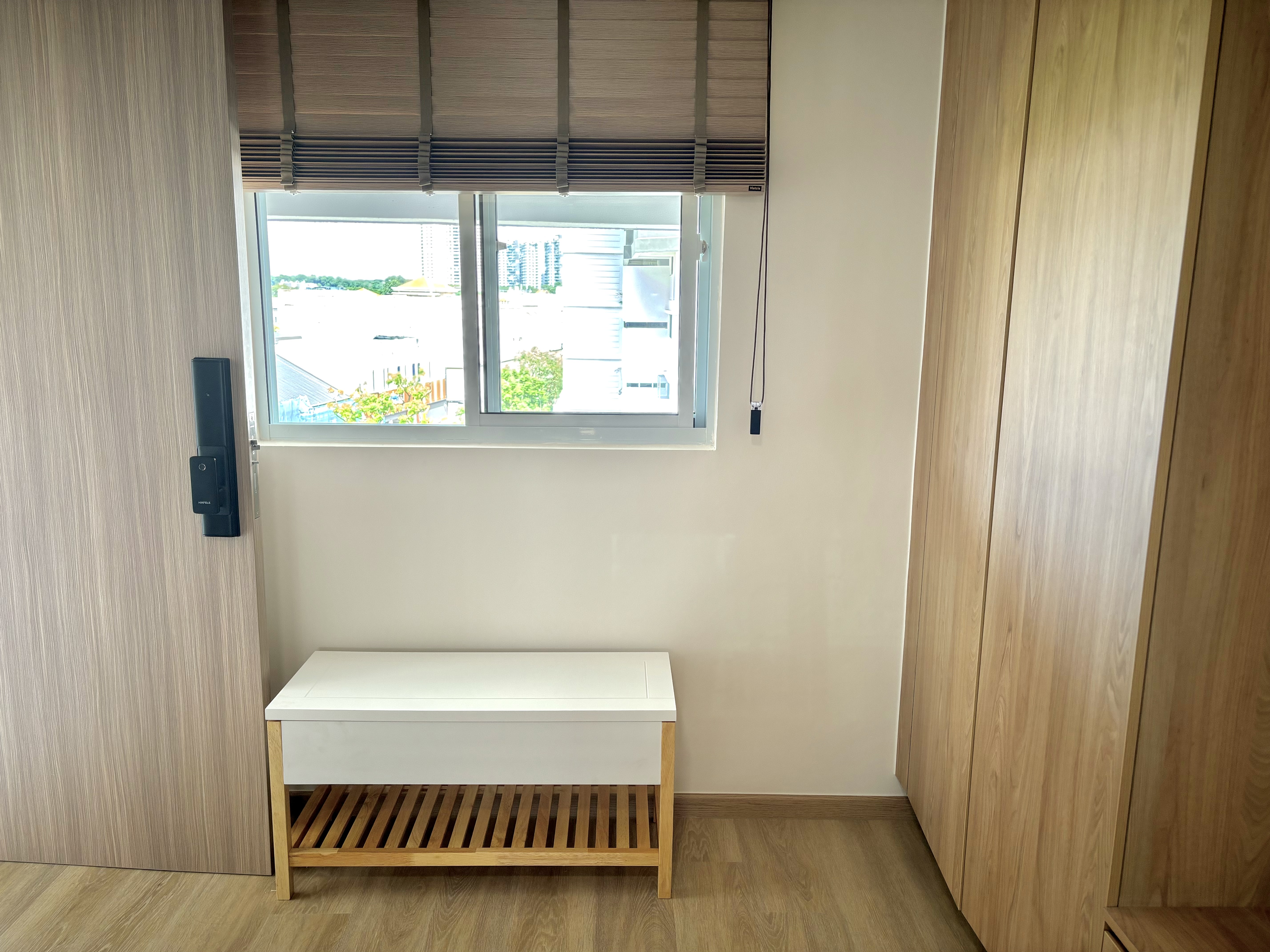 Customer home photo 2: Love the design and aesthetic that fits in with my house. I like that it has storage and space for shoes. Good quality material. Efficient delivery.