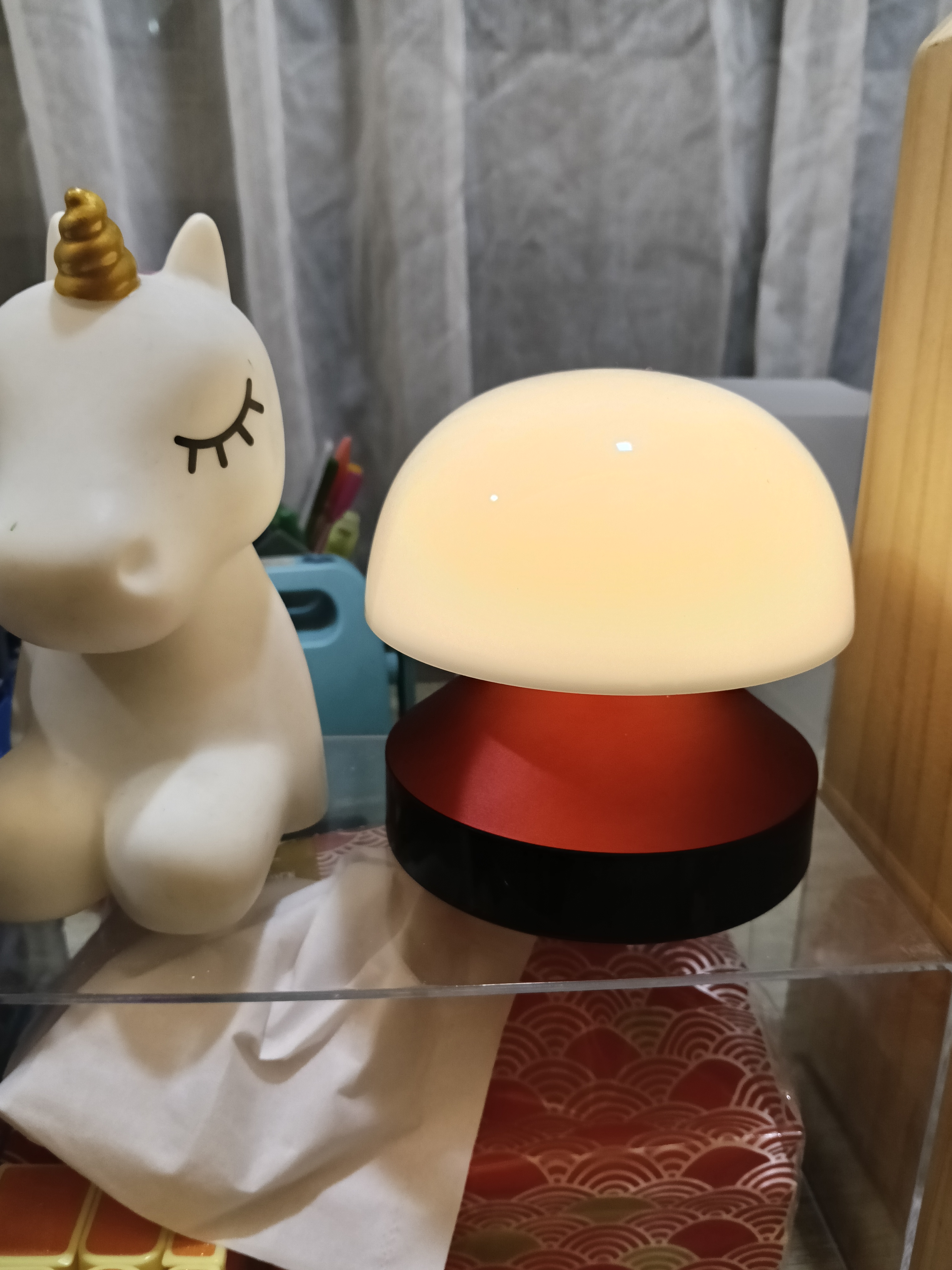 Customer home photo 3: Works well both as a night lamp as well as an alarm clock.