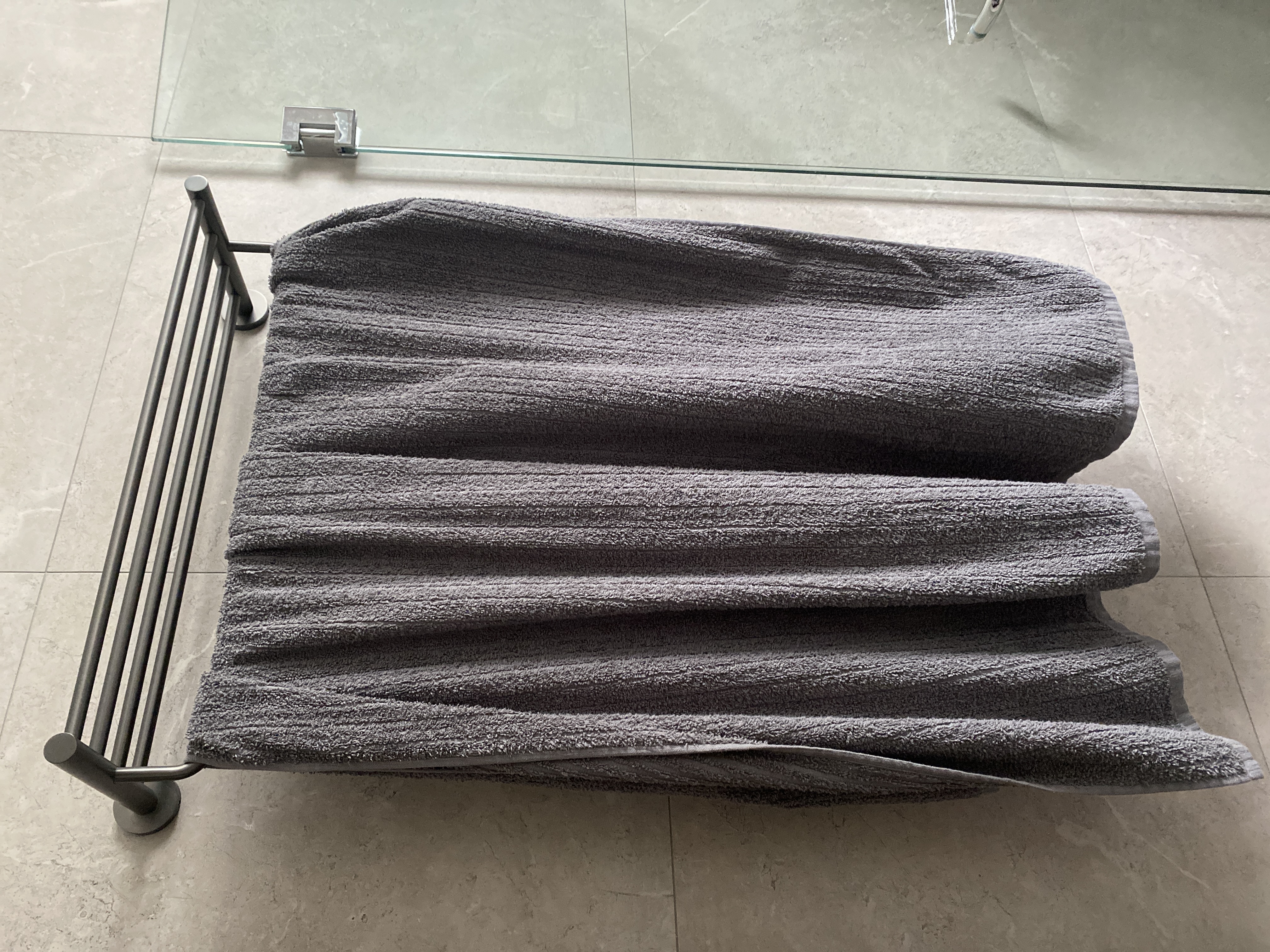 Customer home photo 4: Huge and awesome. Find it hard to switch back to regular size towels after using this