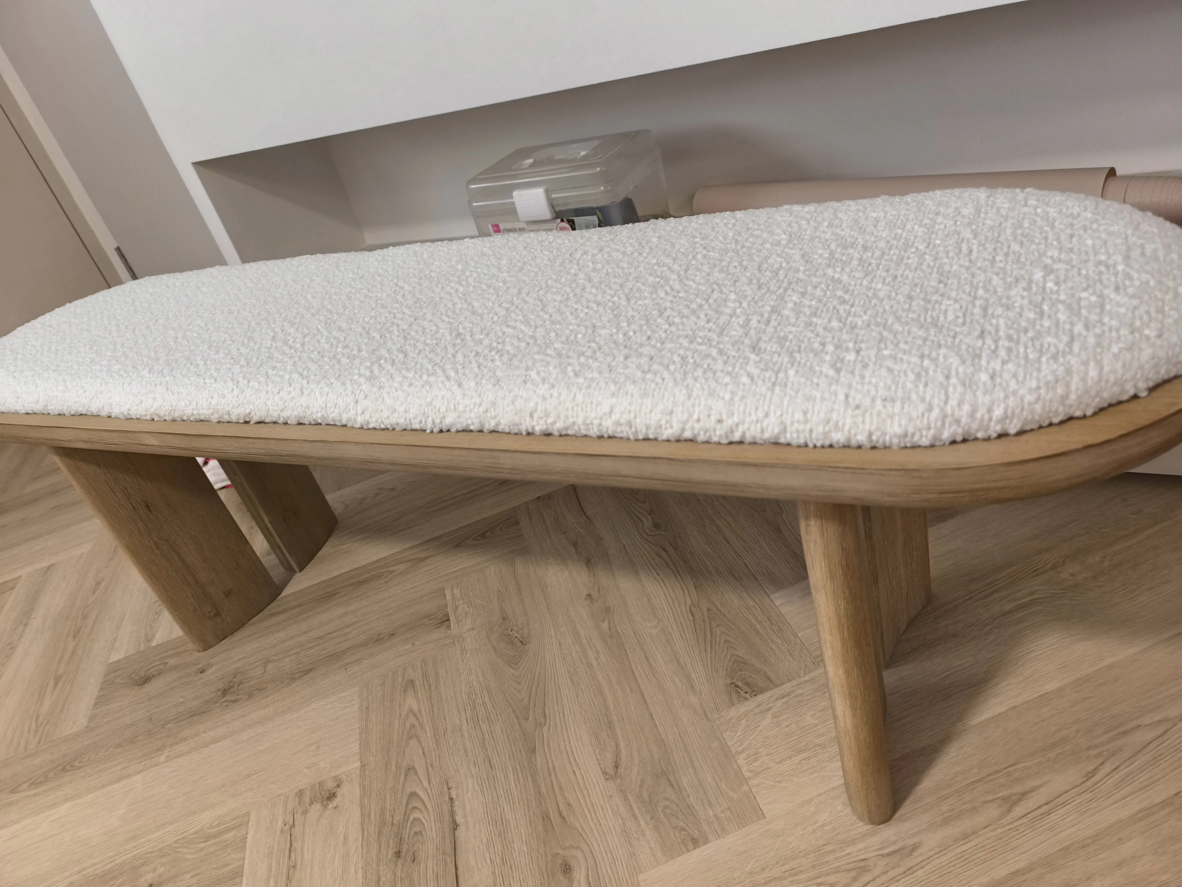 Customer home photo 2: I am very pleased with the purchase. It was a very quality bench and the wood is solid as well. The design is very nice and matches my house very very well. It was very reasonable priced too