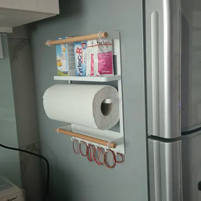 Customer home photo 3: The magnetic rack works very well and looks cute on the fridge!