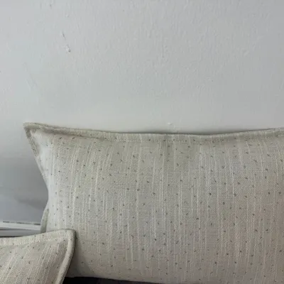 Customer home photo 1: The 2 lumbar cushions fit well on a 1m bench, and are firm enough to give support.