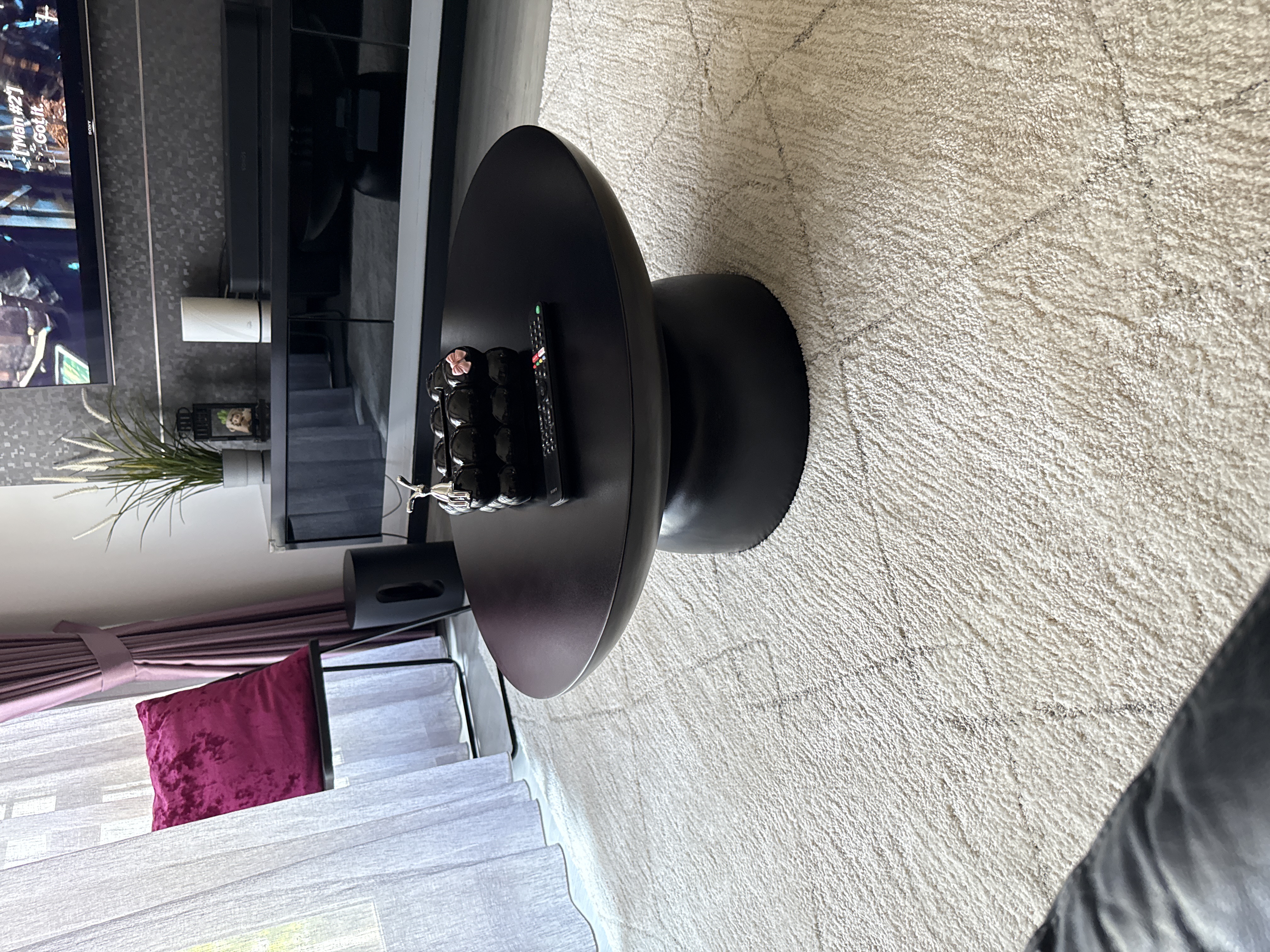 Customer home photo 1: Love its clean sleek look, slightly small n low for my space (shld opt for 80cm diameter tables) but nevertheless its still gives that cosy effect and table is sturdy. So glad they have disposal option for old coffee table. Hassle free and fast delivery! Recommended