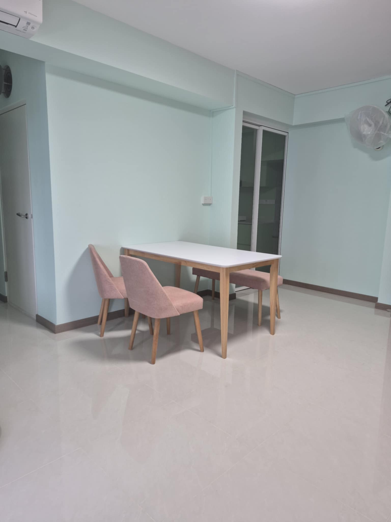 Customer home photo 1: Gorgeous and fits up to 6 easily! Seats are a little hard but the fabric material is extremely comfortable. Installation was provided and it was fuss-free and efficient. Super happy with this purchase!