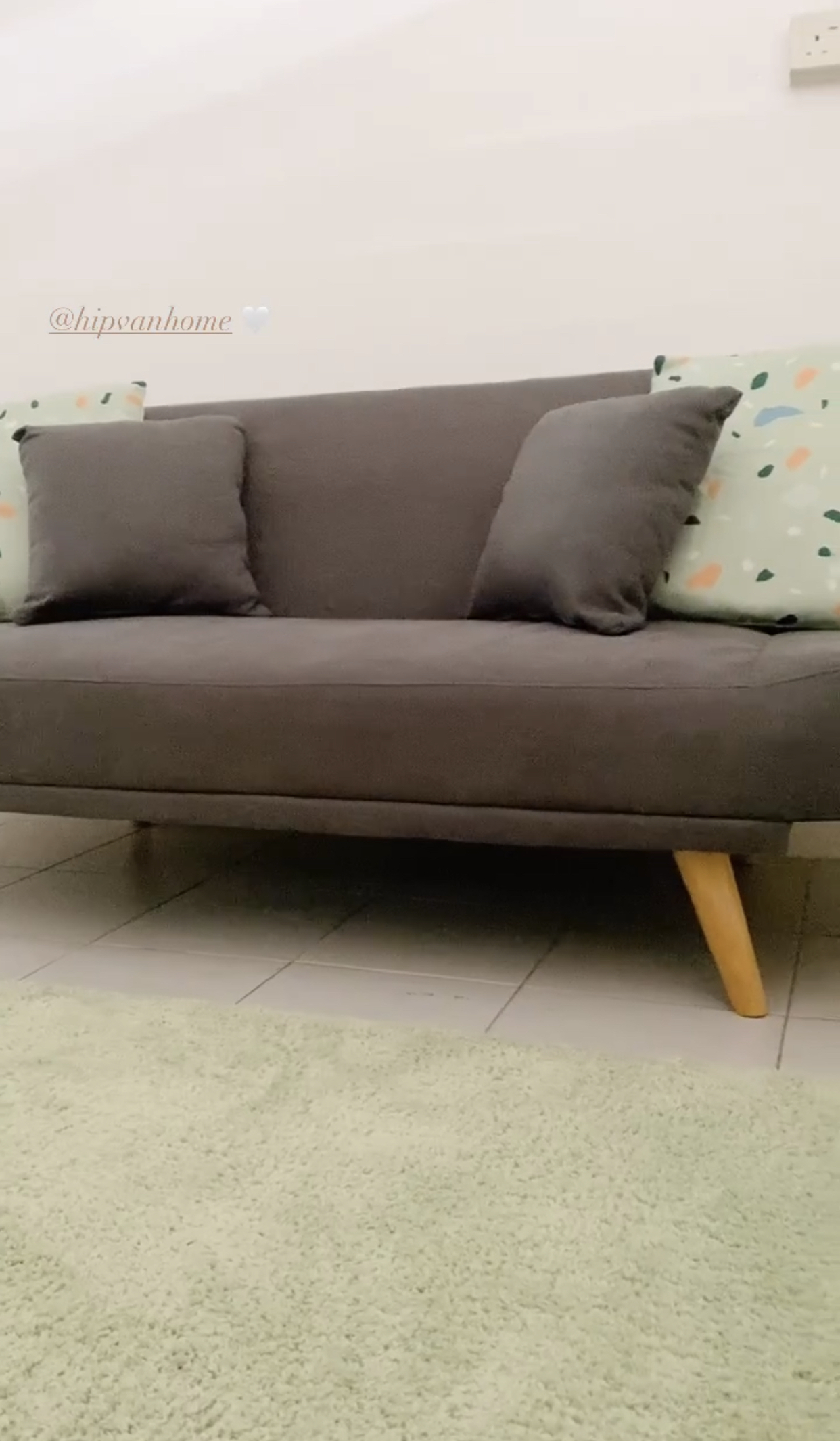 Customer home photo 4: Loving this so much! Comfortable and sturdy ! Could just sleep on here the whole day 🫠 The color and style suits the design of my house ! And the sofa is not that bulky too! Plenty of space to walk around! Thank you Hipvan !