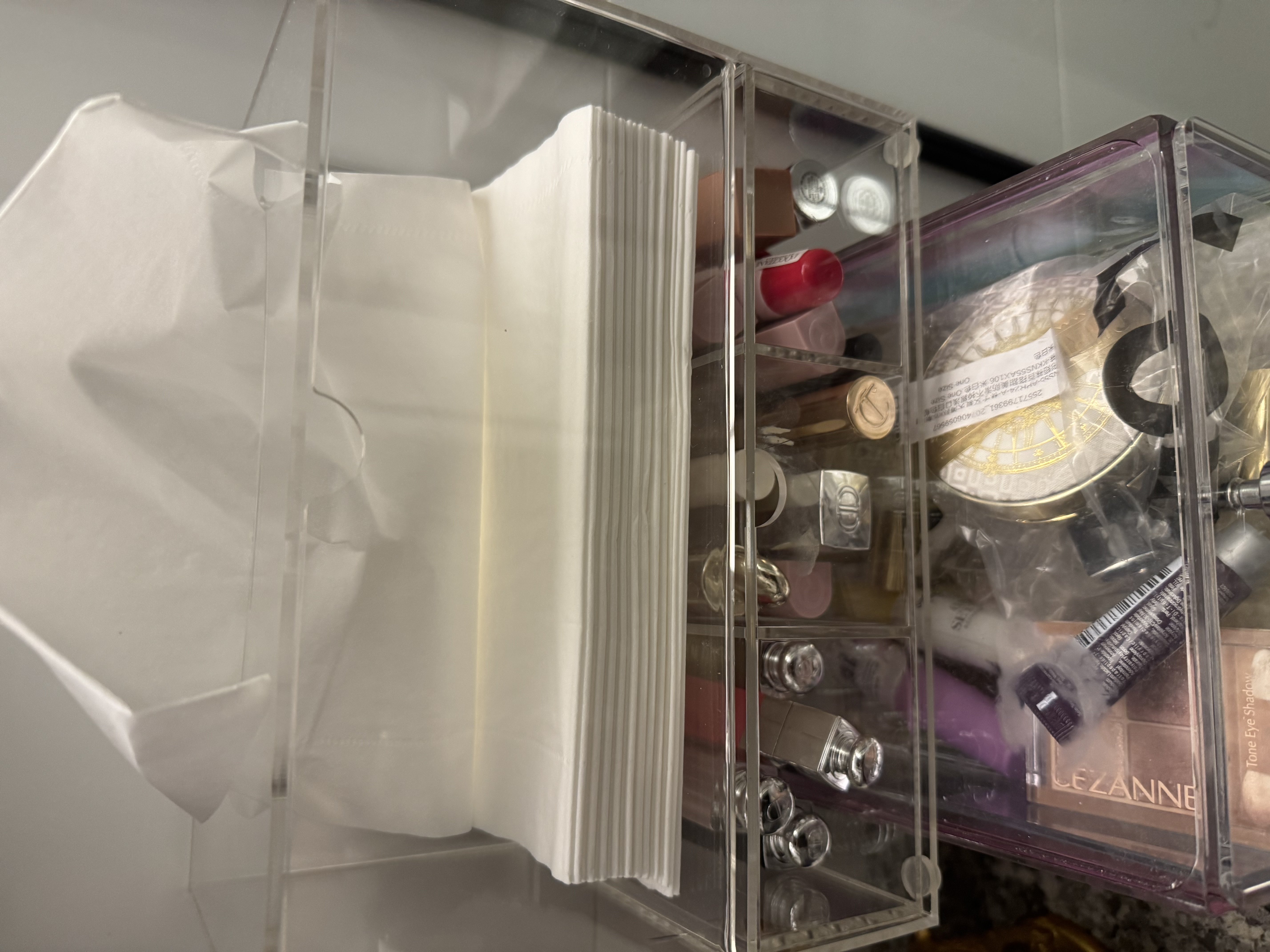Customer home photo 1: Great storage solution that looks good too! Love that the drawers fit lipsticks!