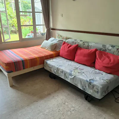 Customer home photo 8: It's solid and perfect for my needs in creating an 'L-shape' sofa for my living room.