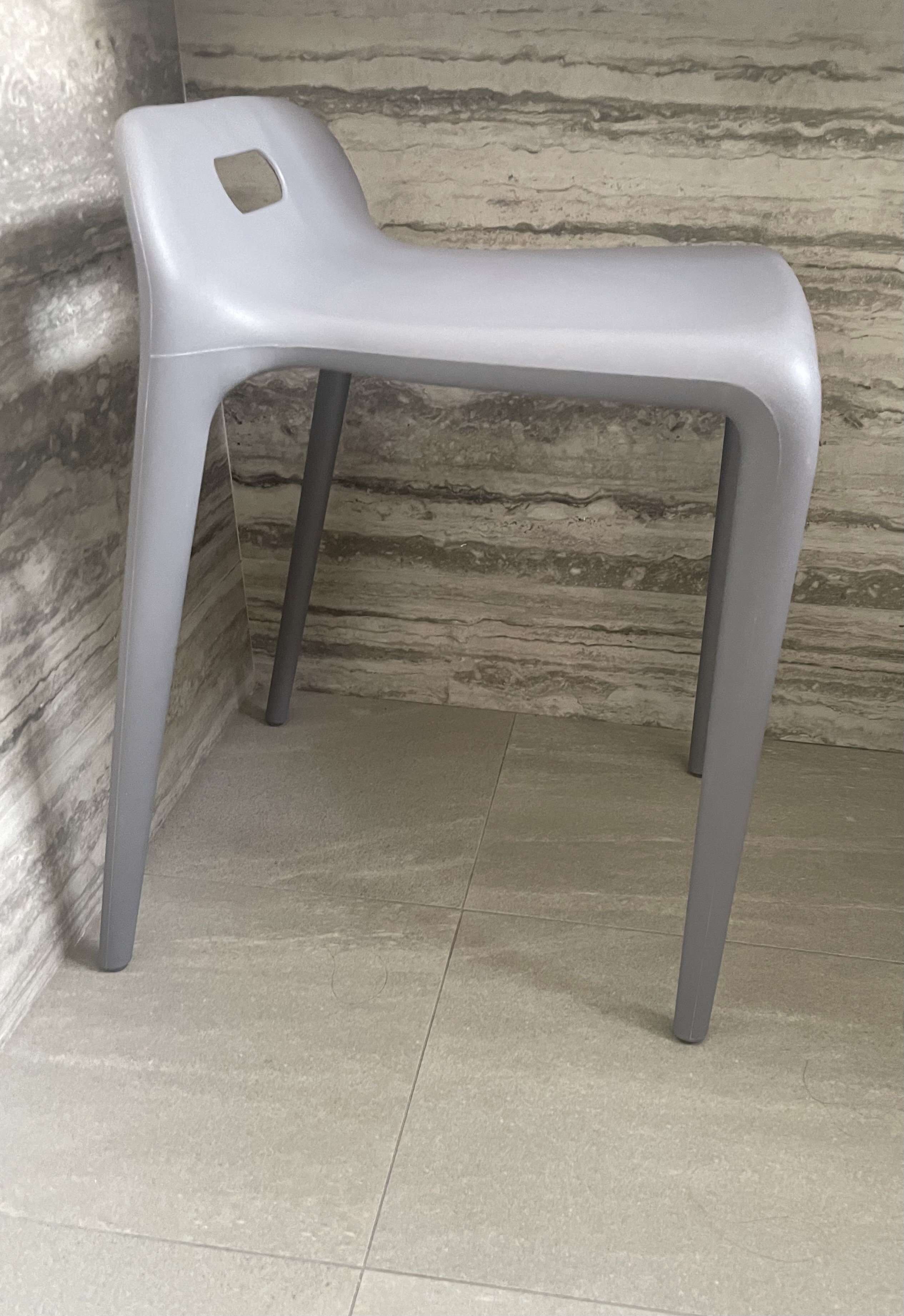 Tyson Backrest Stackable Stool - Lilac Grey
