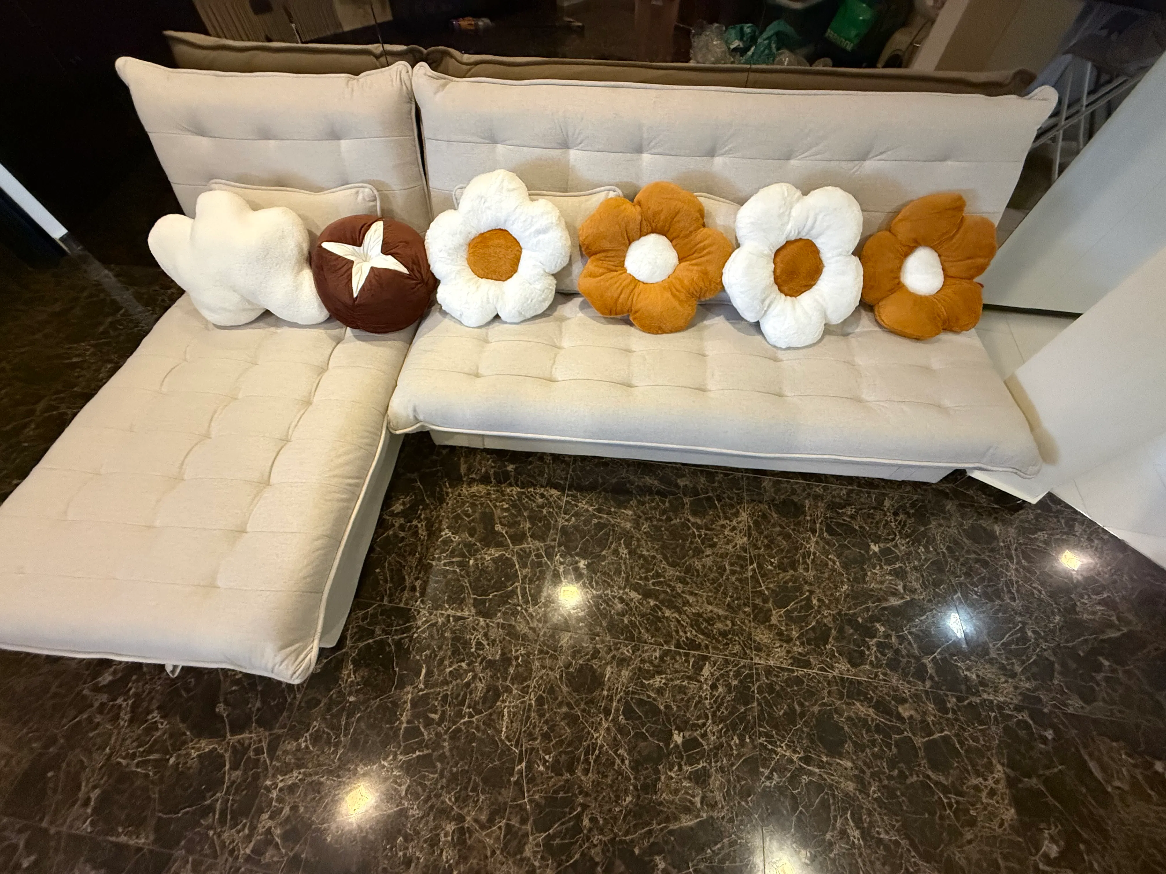 Customer home photo 1: This mushroom is so cute!! Makes me wanna make soup ! Thank you Hipvan! So cute all the cushions I bought ! I bought many 😁😂!