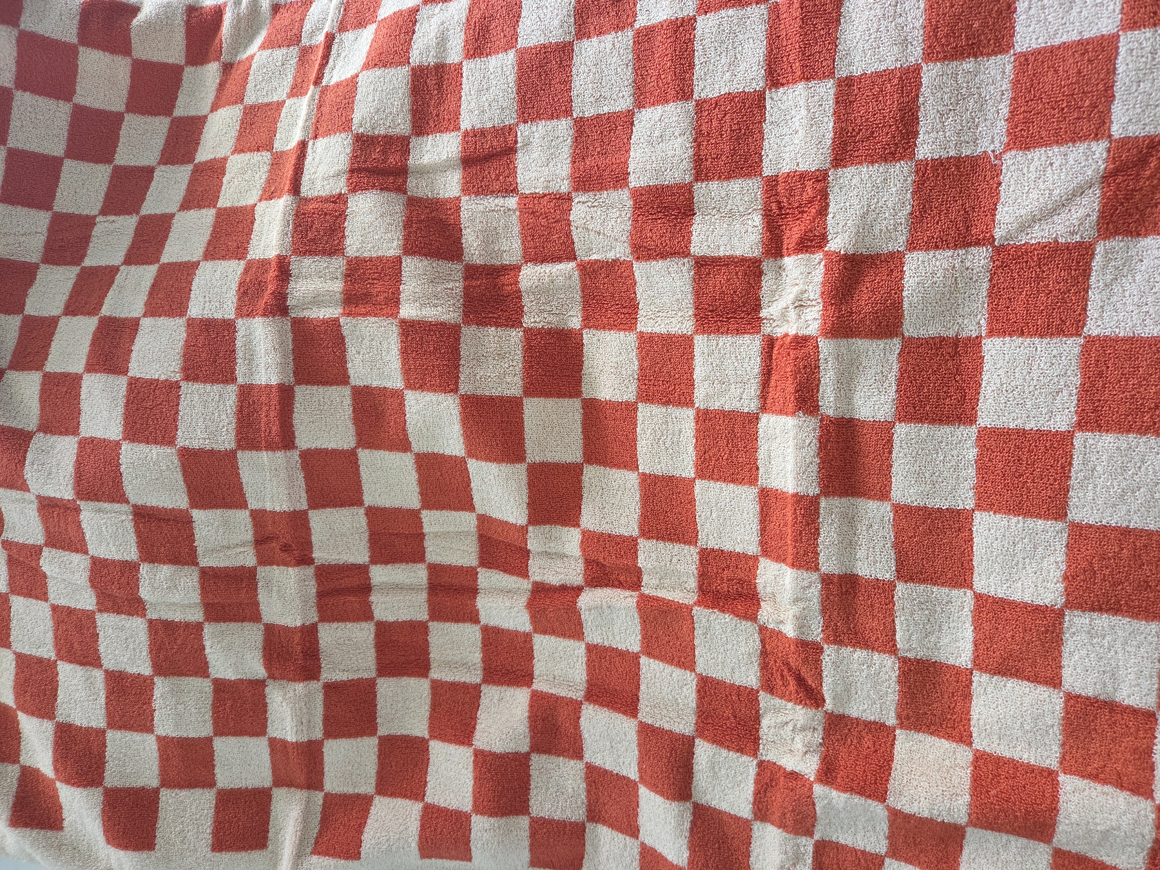 Checkered Bath Towel - Red