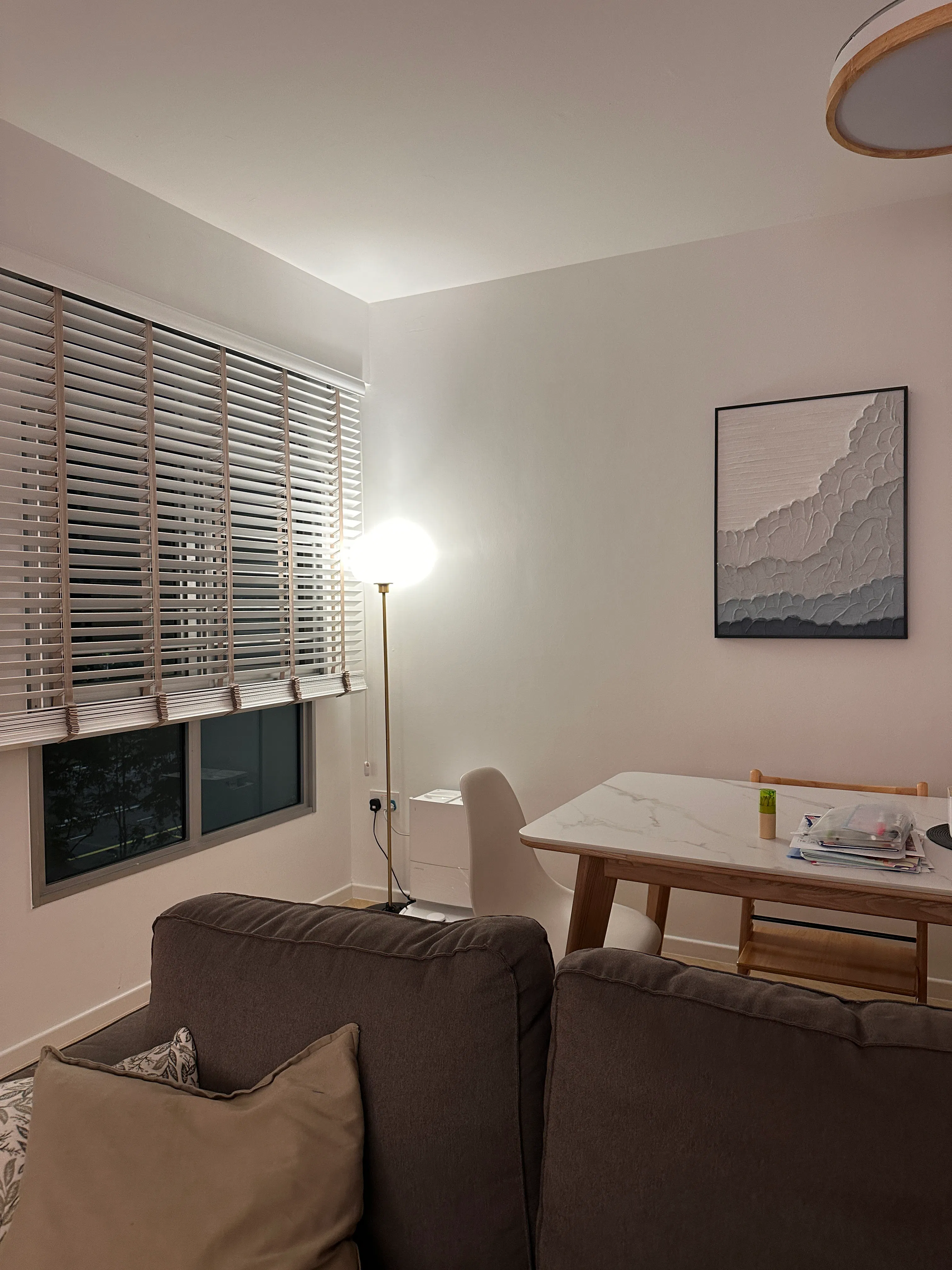 Customer home photo 1: Love how this lamp compliment so well with the space. Very aesthetic and beautiful.