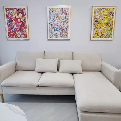 Customer home photo 8: Very nice color to fit the theme of my home. Very satisfied with the size fits 3 person nicely