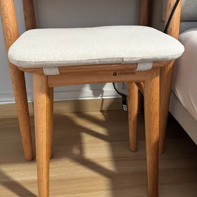 Customer home photo 1: Fits under the dresser and it matches too. Quality is according to expectations!