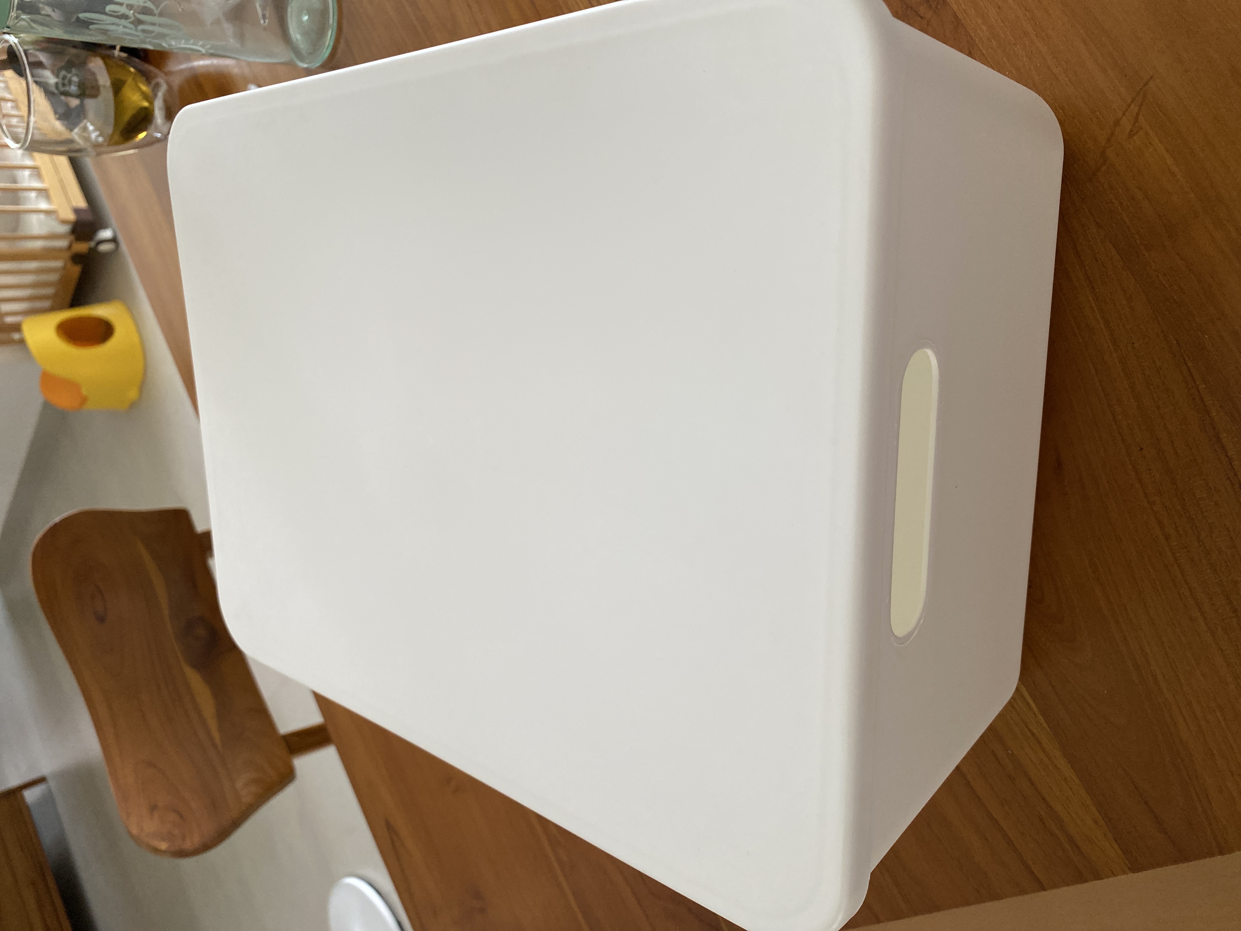 Customer home photo 5: Have not used but it’s a good size to store baby items on the table to keep things neat and away from dust