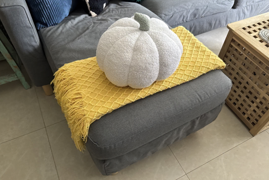 Customer home photo 1: Beautiful and vibrant yellow throw. I love it and it makes my couch pop!!