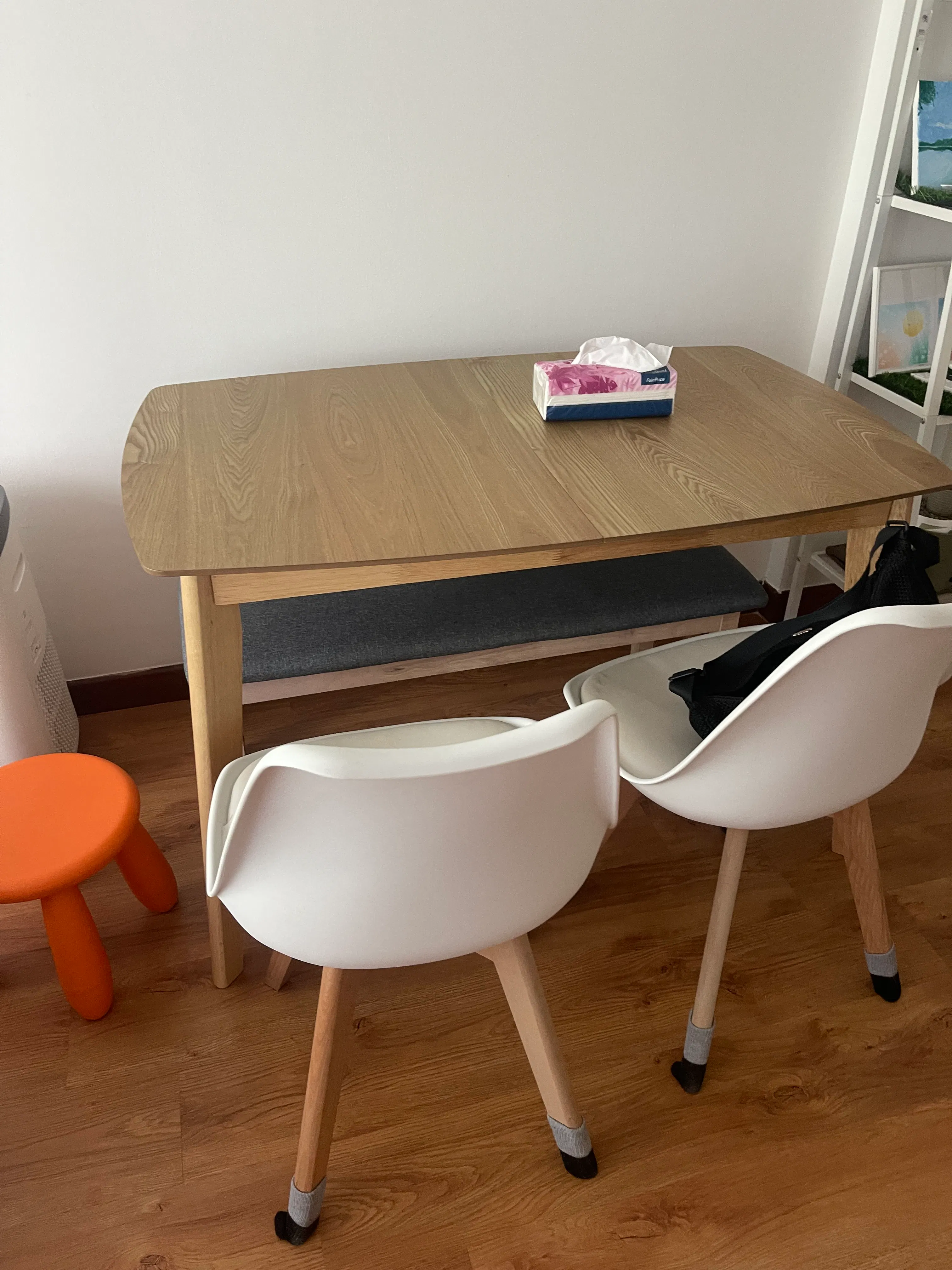 Customer home photo 2: I have been looking for an extendable wooden table and this fits well. Good size for having visitors over for a meal.
