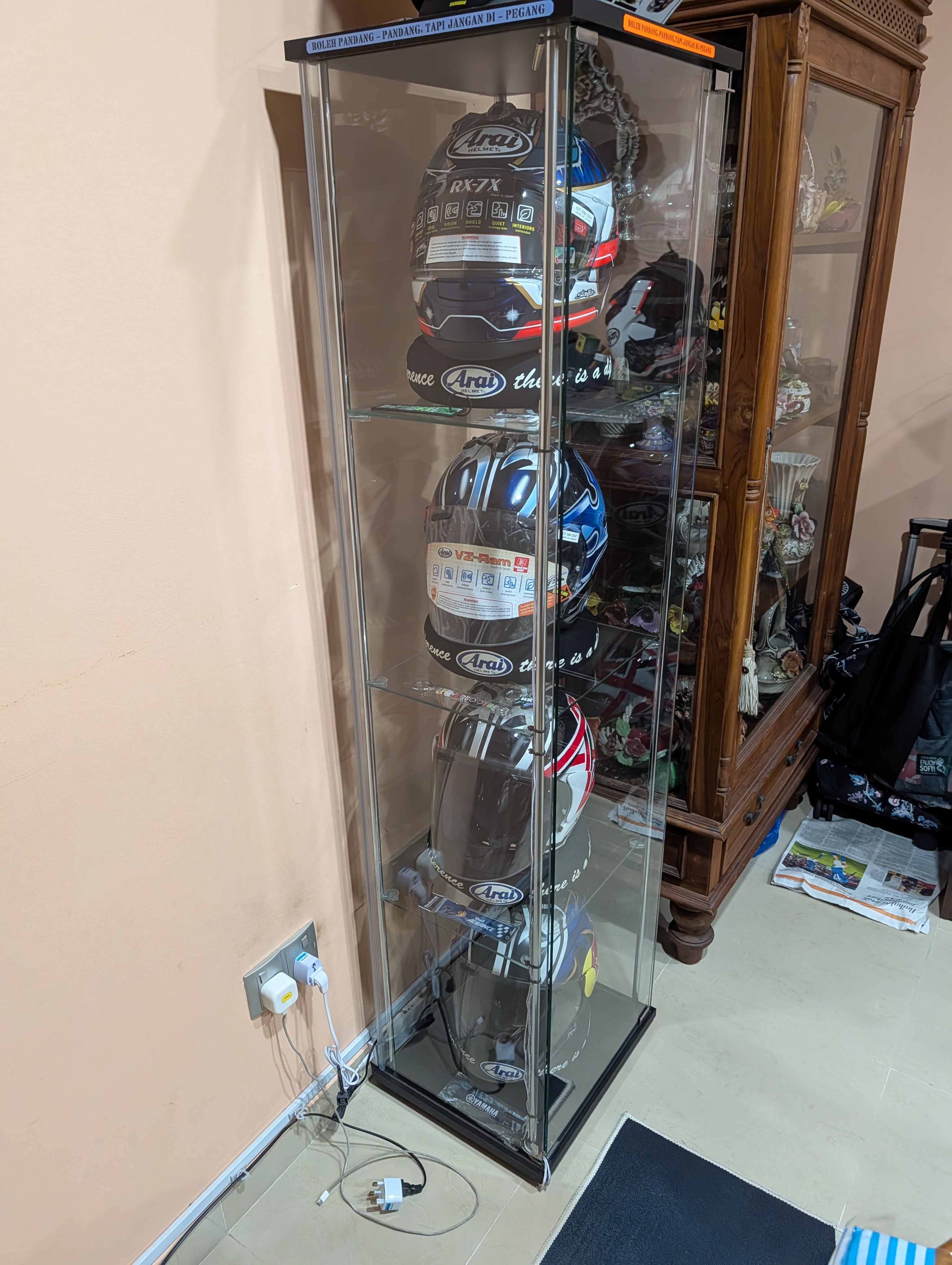 Customer home photo 1: Perfect fit for helmets! As you can see DIY some light and becomes a proper display