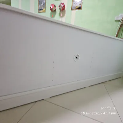 Customer home photo 15: Clean white , drawer can be extend way out , soft closing and opening. Price was reasonable, easy to move around. No smell of any woody dust. Sale and delivery teams were just too good for excellence services extended to me. ✨️🎖🏆🏅