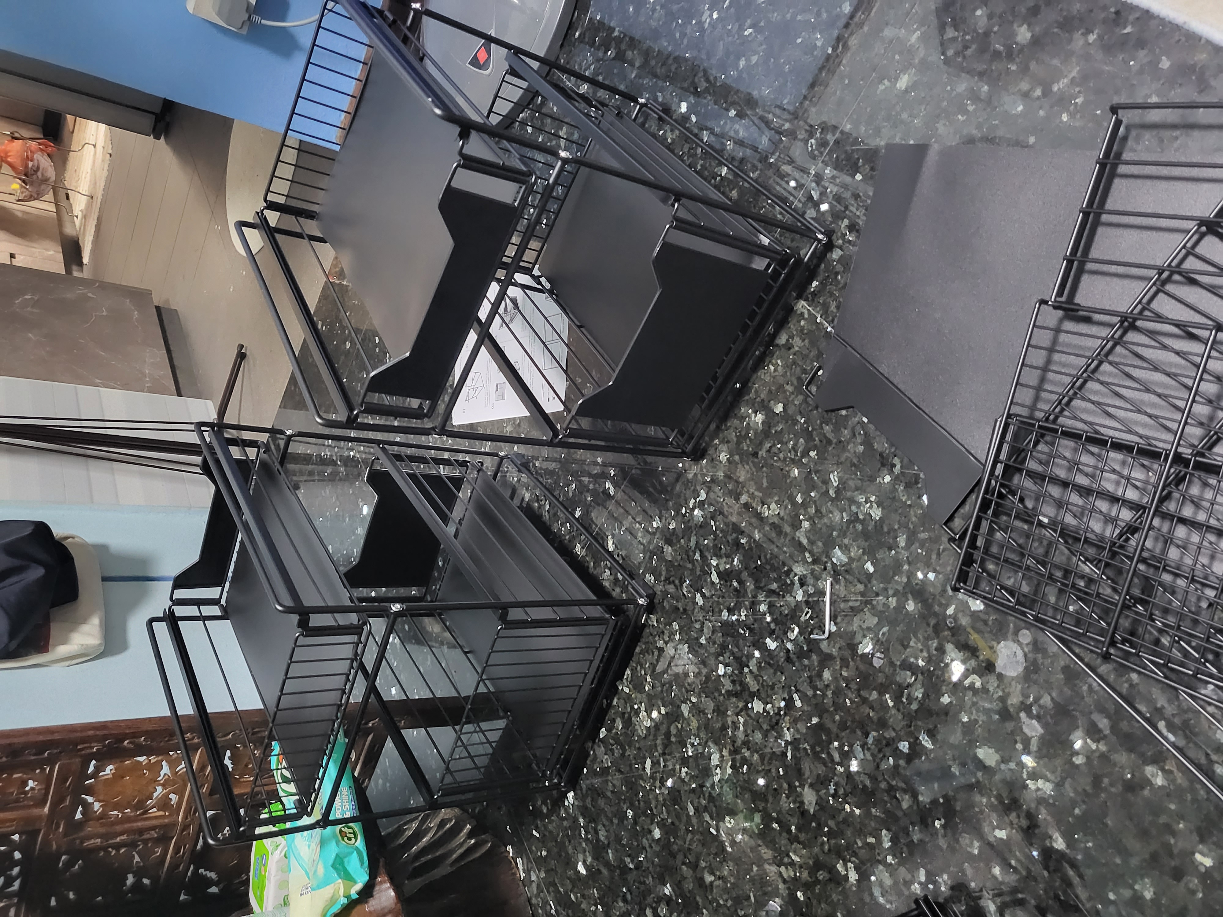 Customer home photo 3: Item received as described, nice! Bought 3 sets of kitchen organiser in black, easy to assemble. 
Fast delivery too...