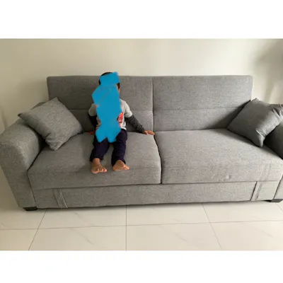 Customer home photo 6: Sofa as described comes with some storage space too. Fast delivery. Over all very happy with the purchase.