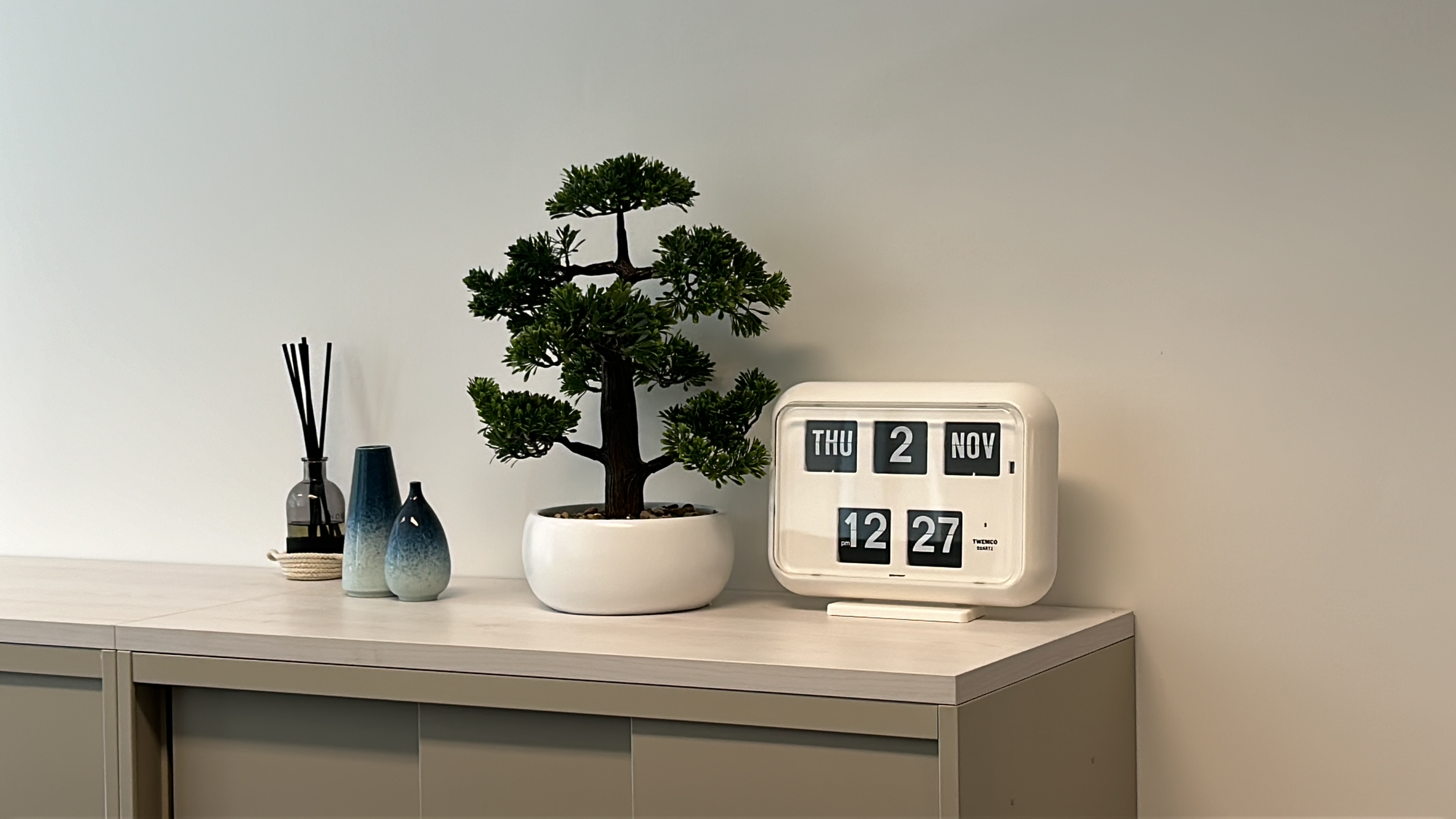 Customer home photo 17: This is such a clean looking functional clock. Though a bit expensive, it is sleek and matches the zen style of my office