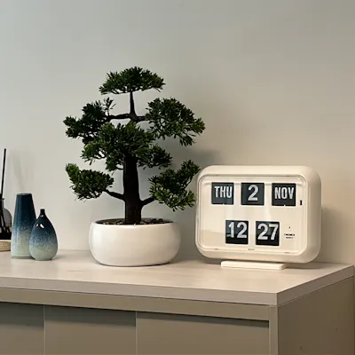 Customer home photo 17: This is such a clean looking functional clock. Though a bit expensive, it is sleek and matches the zen style of my office