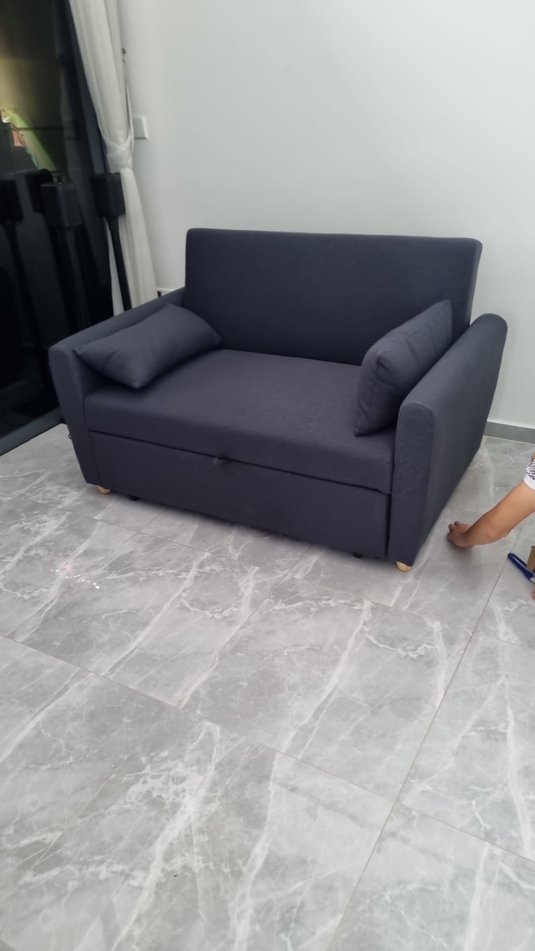 Customer home photo 20: Fast delivery well received. Comfortable to sit or sleep in. Nice colour
