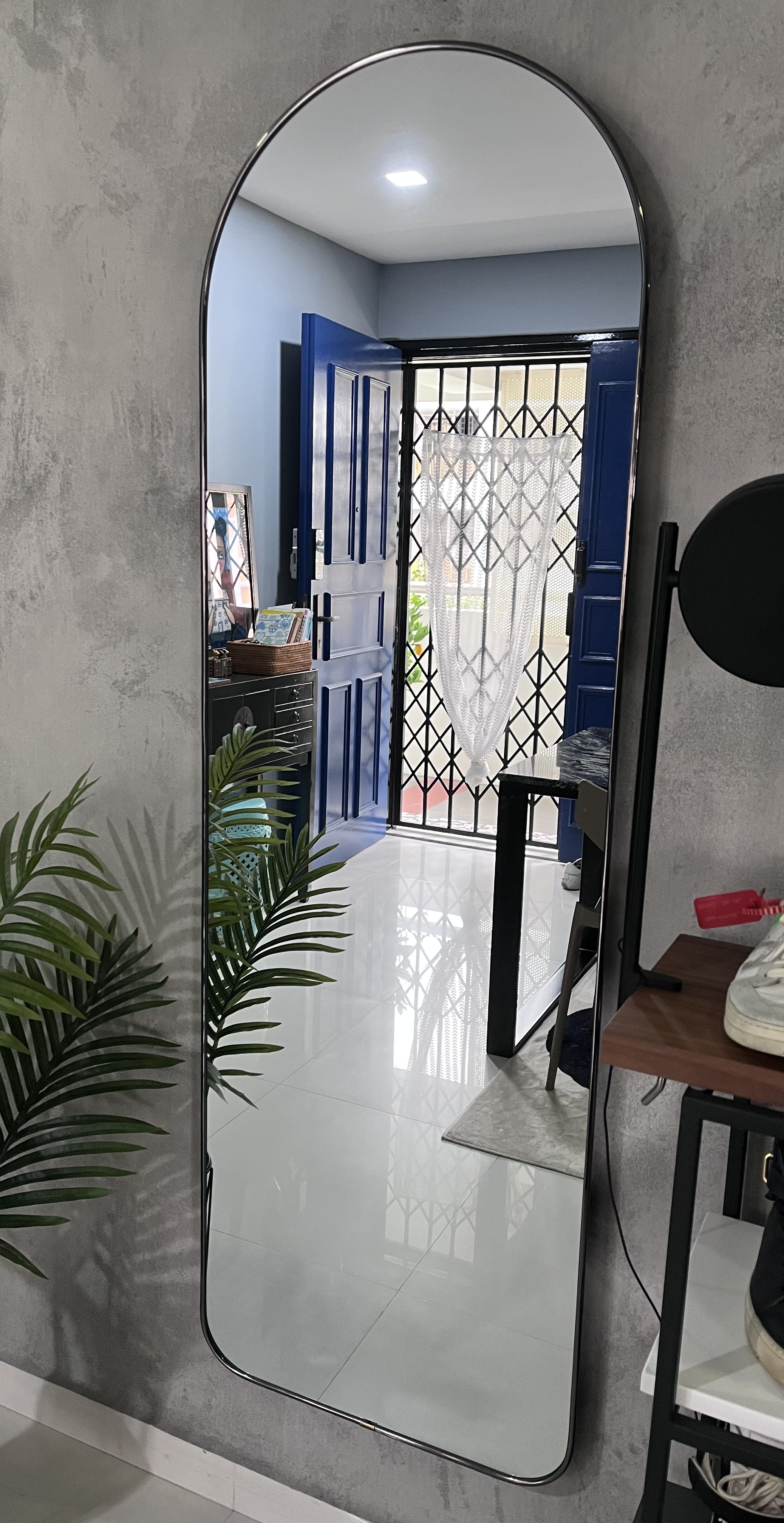 Customer home photo 5: Very high quality. Size is just right for small spaces. Titanium silver frame is classy and sleek.