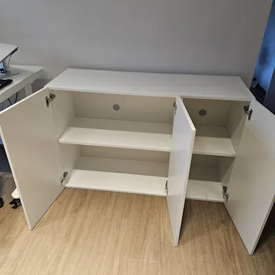 Customer home photo 10: Bought 2 pcs, white colour and the measurements fit my area. Quality is ok, luckily with soft closing.
